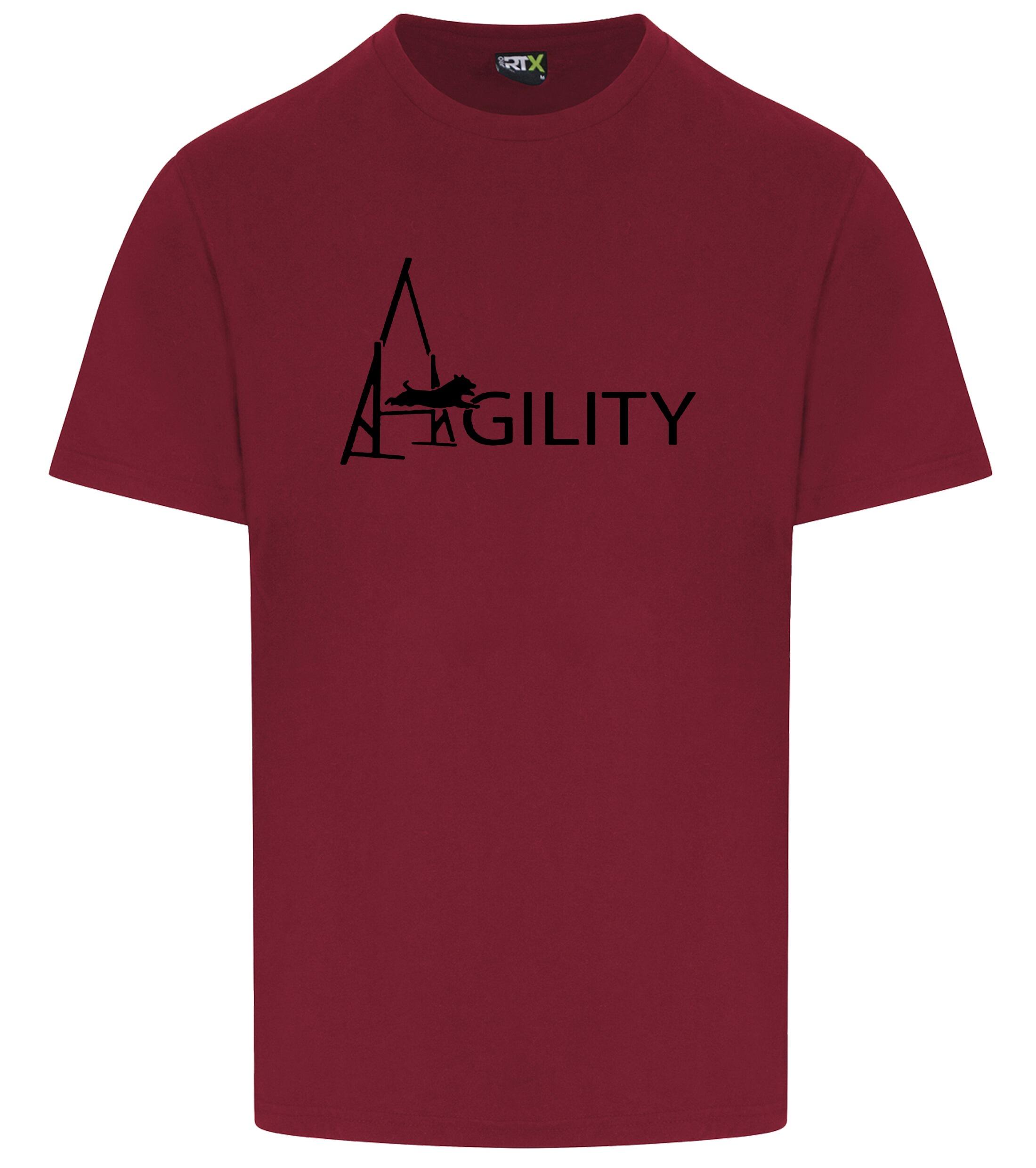 Unisex Agility Roundneck T-Shirt Burgundy (Black)