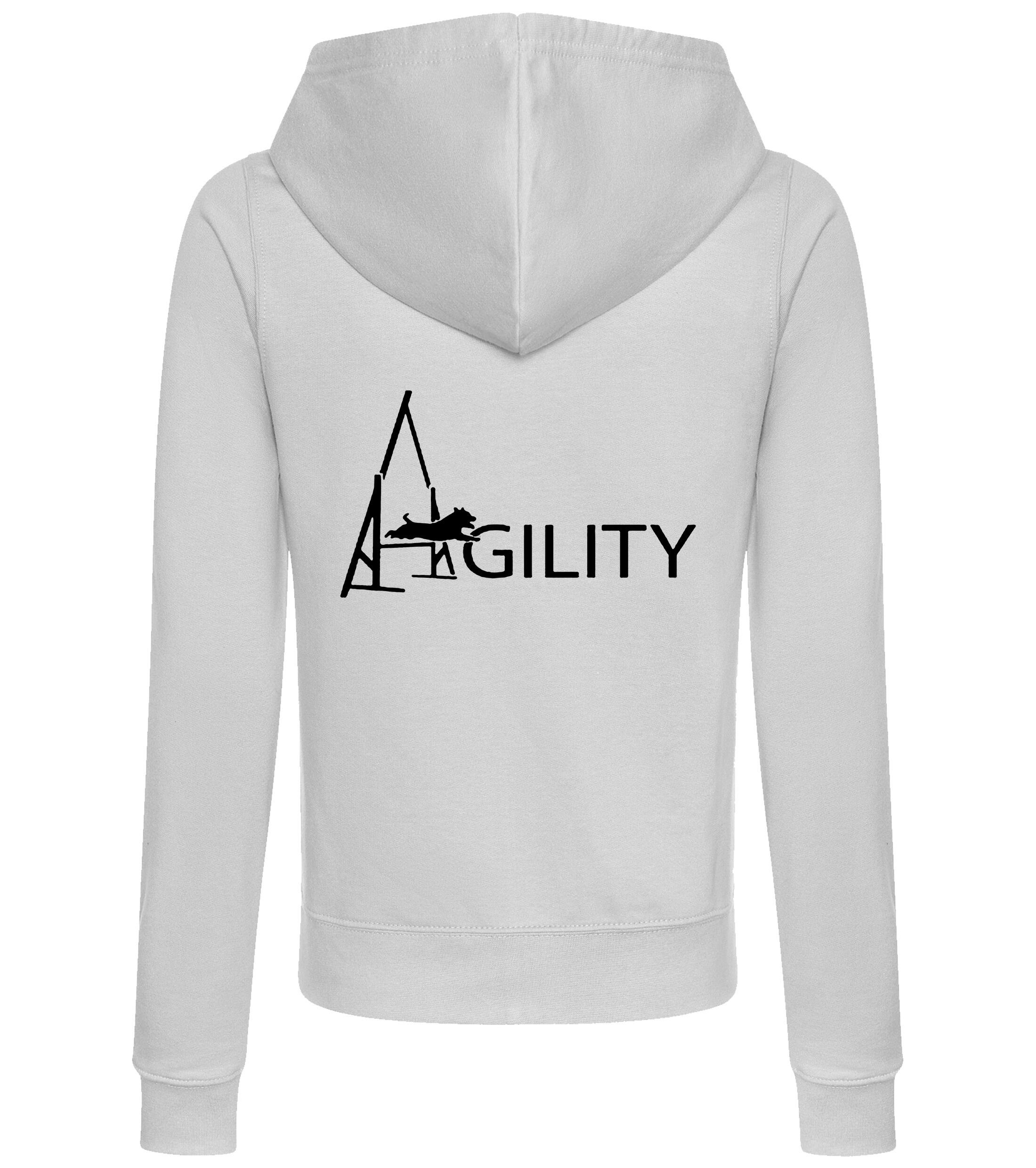 Female Agility Zipped Hoodie Heather Grey (Black)
