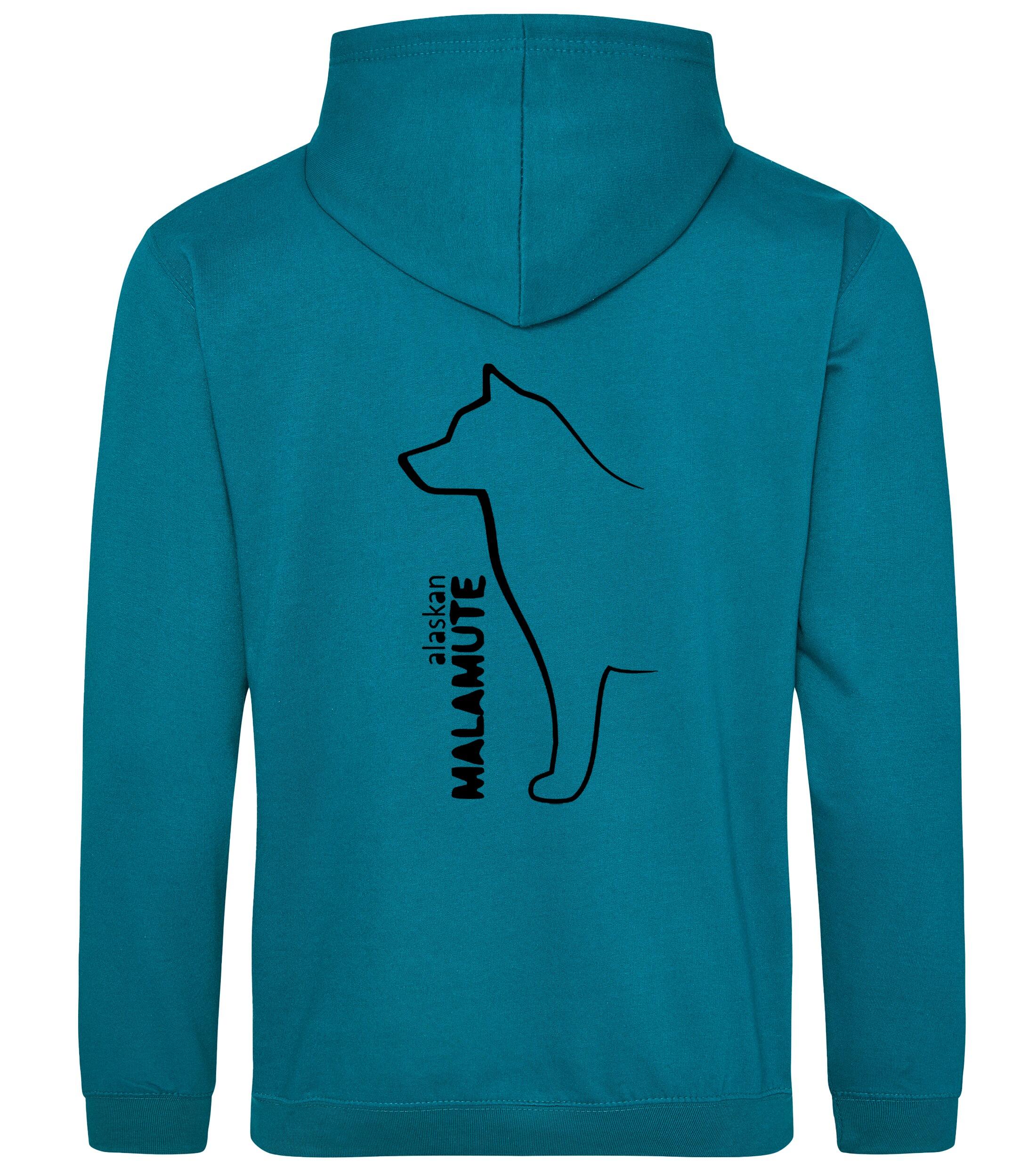 Unisex Alaskan Malamute Pullover Hoodie Jade (Black)