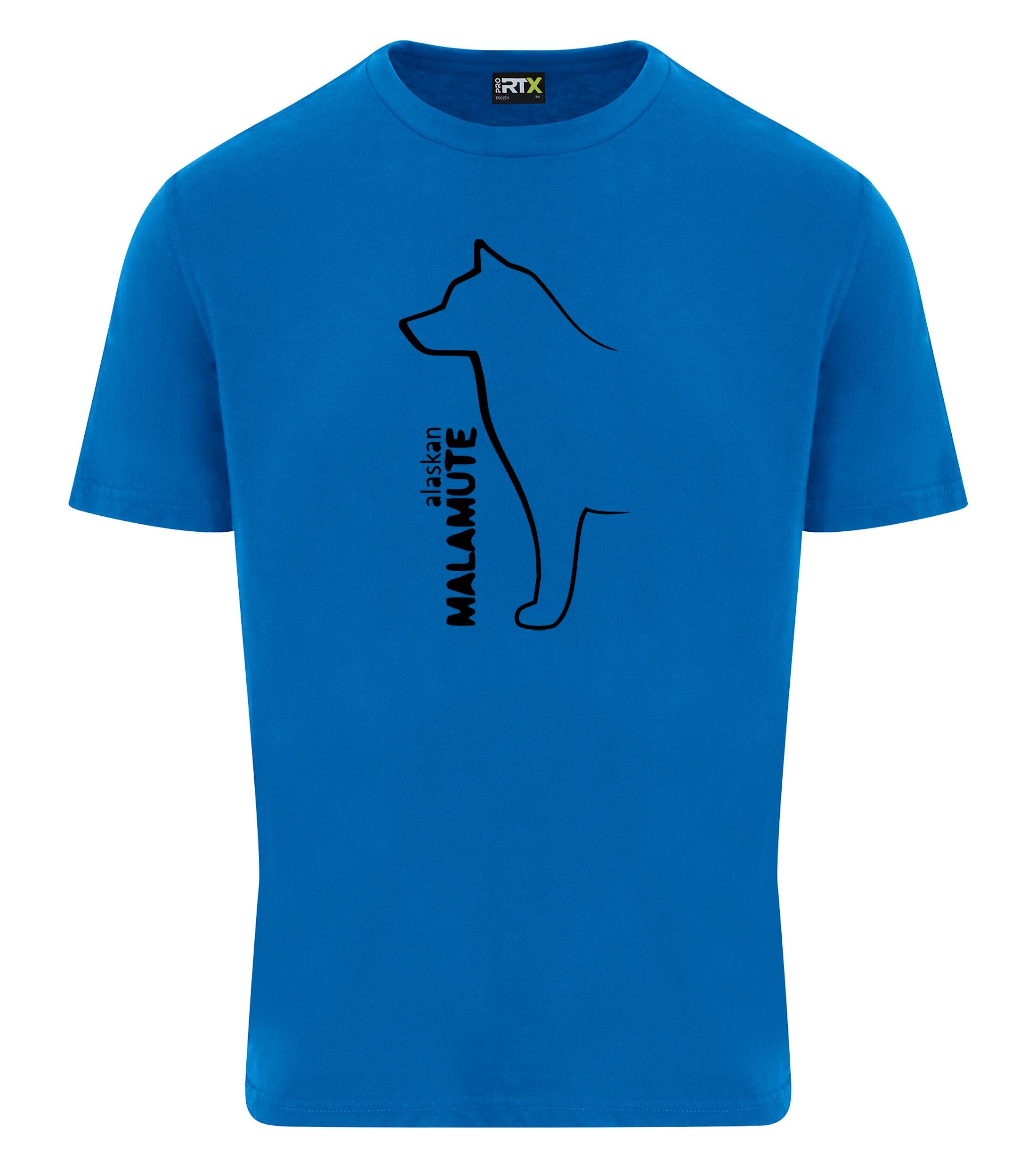 Unisex Alaskan Malamute Roundneck T-Shirt Sapphire Blue (Black)