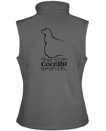Unisex American Cocker Spaniel Softshell Jacket Charcoal (Black)