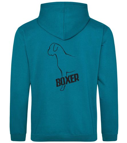 Unisex Boxer Ear Drop Pullover Hoodie Jade (Black)