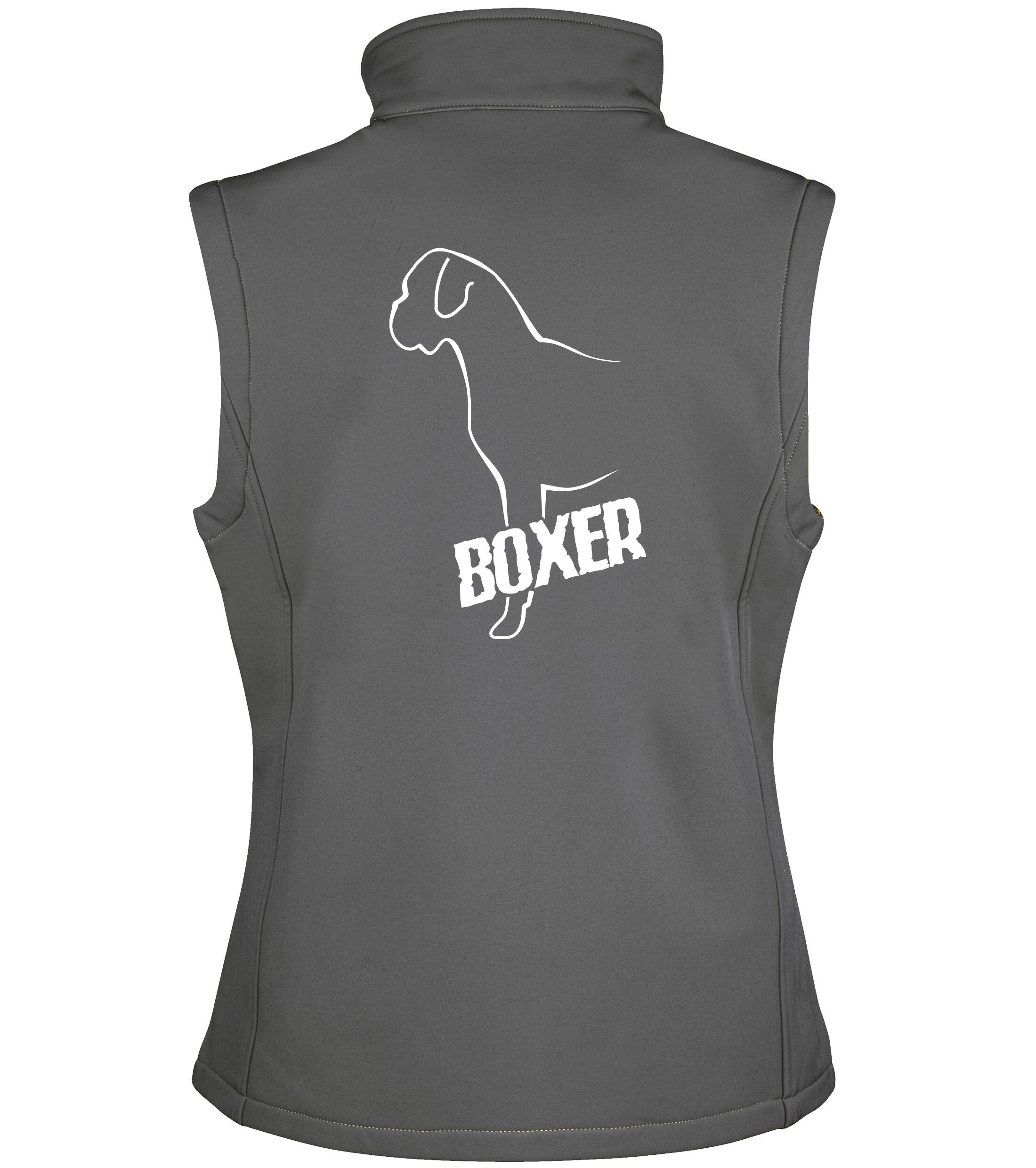 Unisex Boxer Ear Drop Softshell Gilet Charcoal (White)