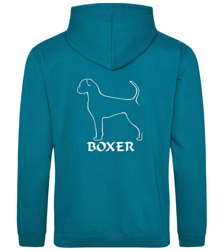 Unisex Boxer Ear Drop (2) Pullover Hoodie Jade (White)