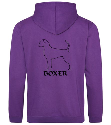 Unisex Boxer Ear Drop (2) Pullover Hoodie Purple (Black)