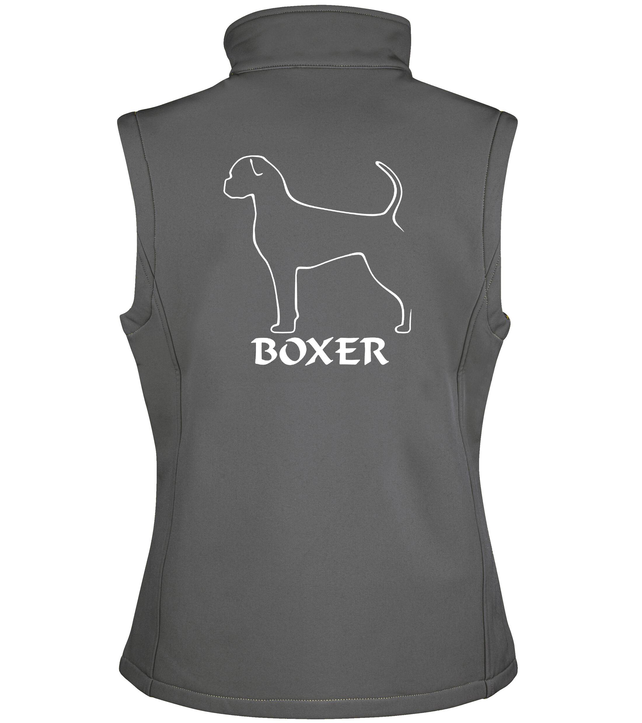 Unisex Boxer Ear Drop (2) Softshell Gilet Charcoal (White)