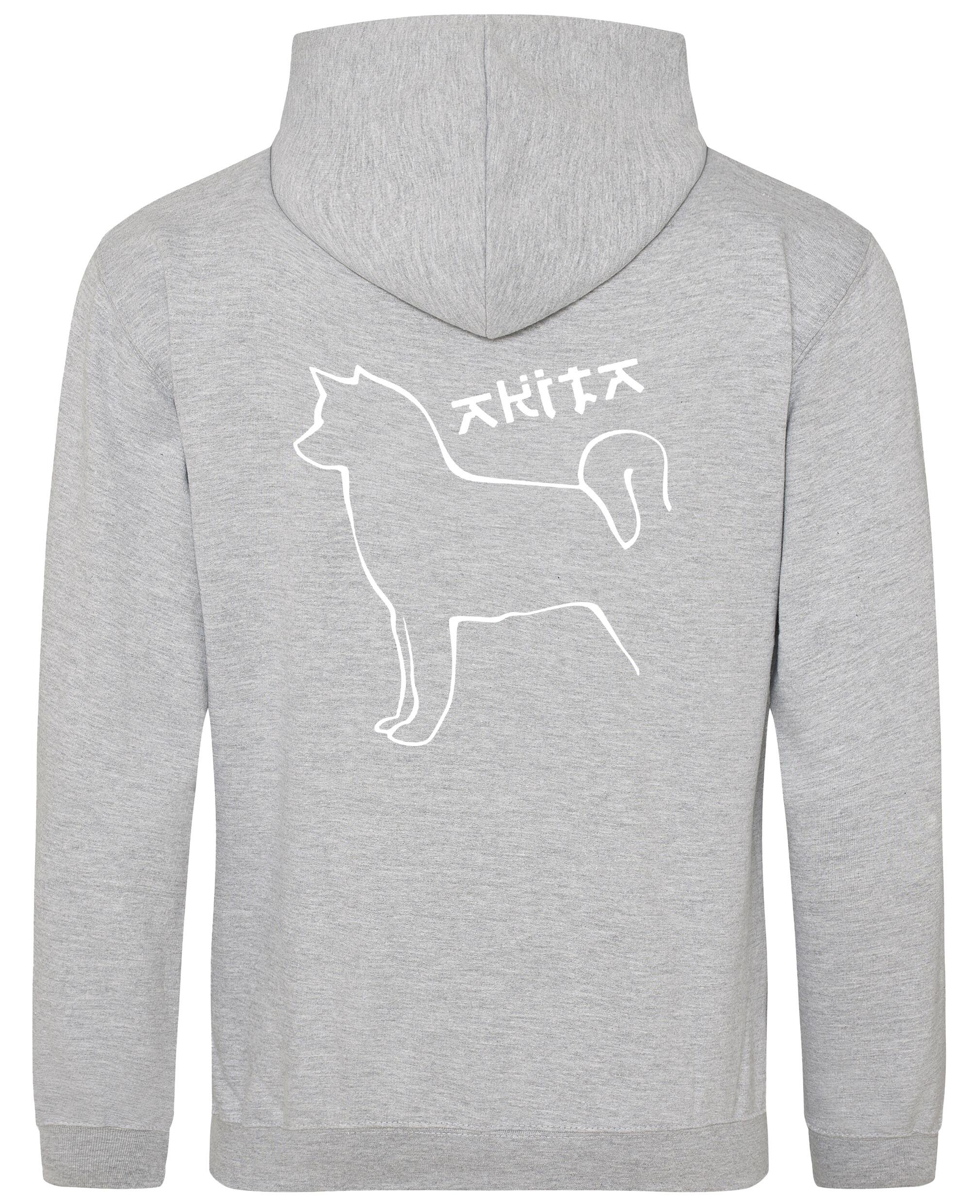 Unisex Akita Pullover Hoodie Heather Grey (White)