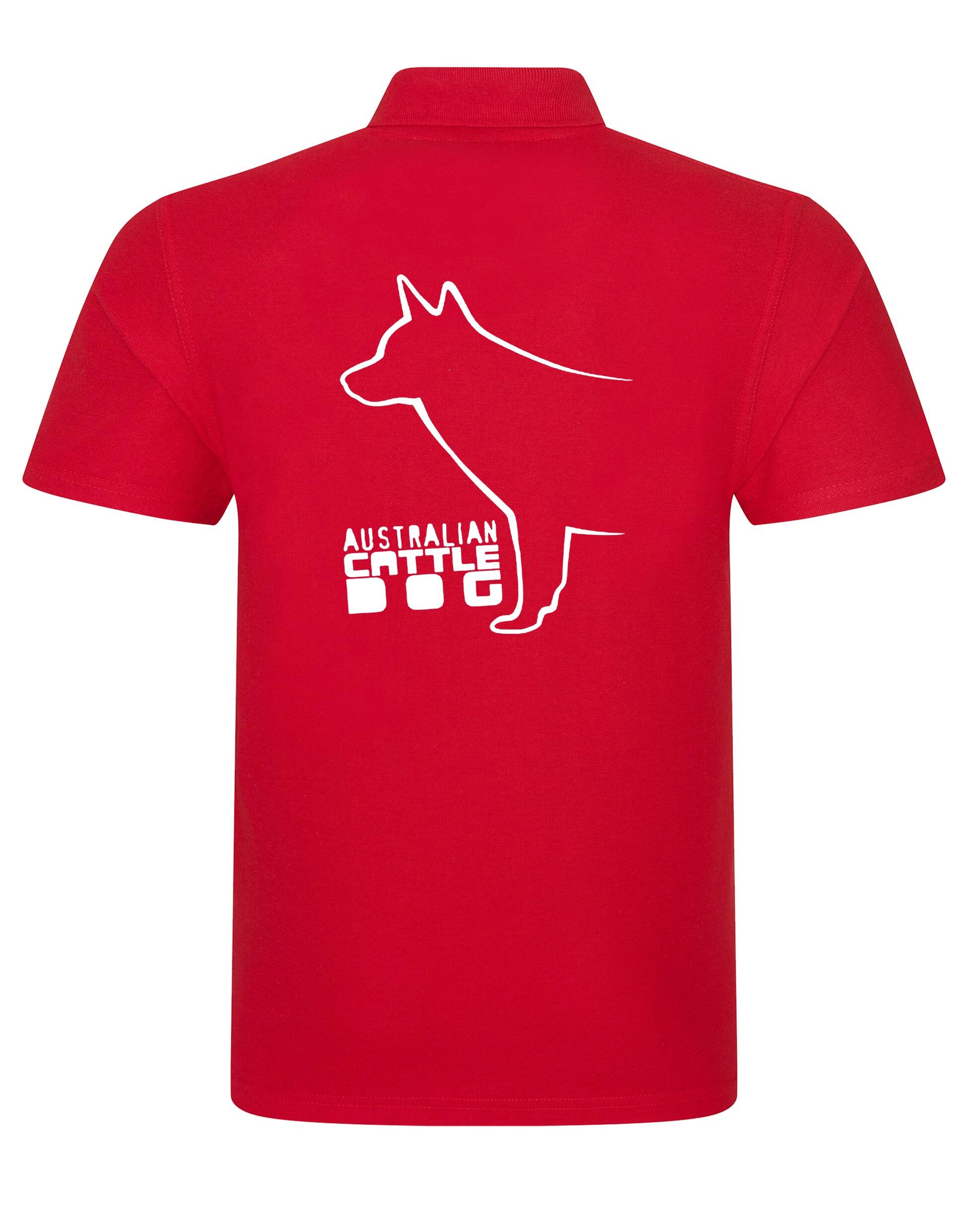 Unisex Australian Cattle Dog Polo Shirt Red (White)