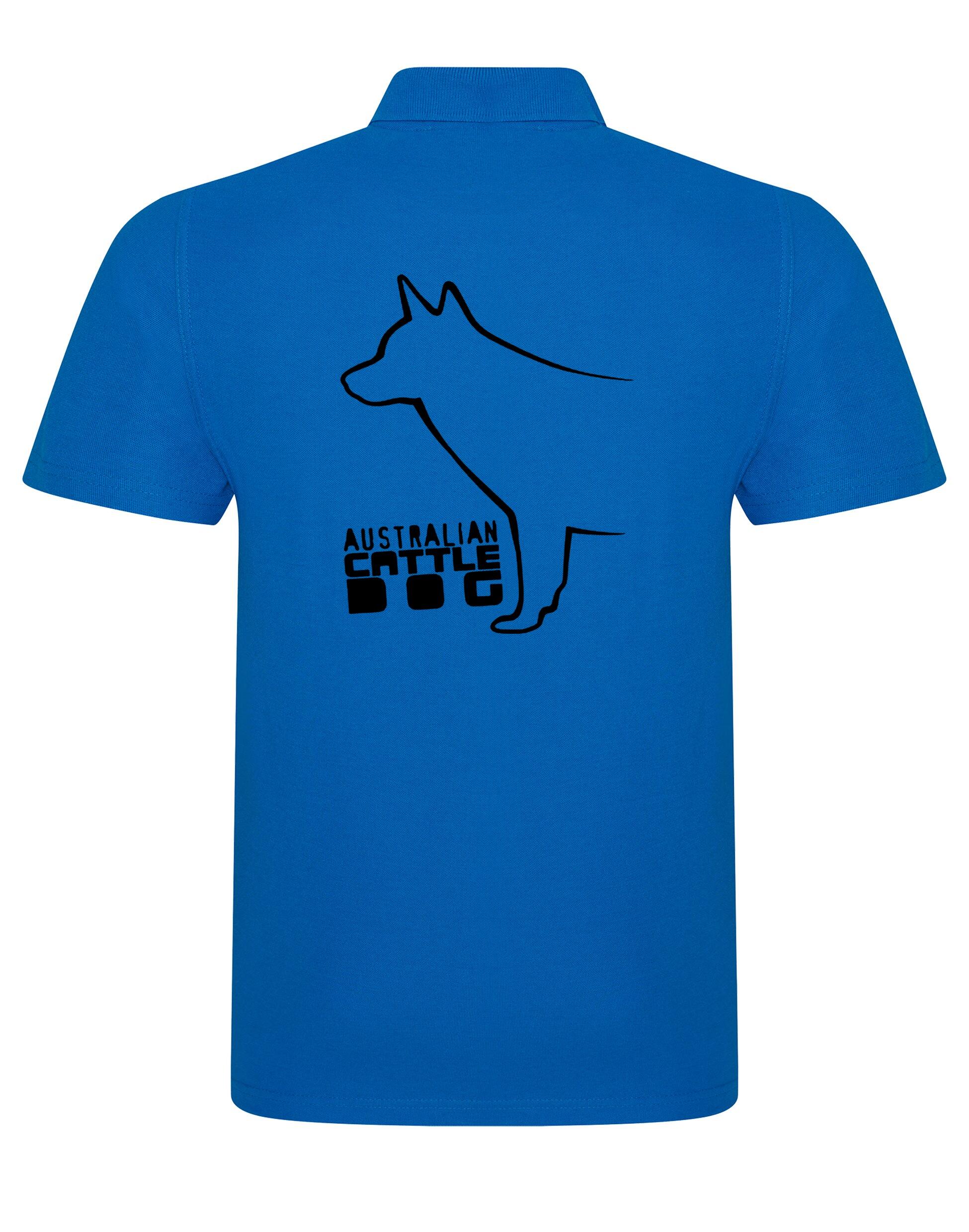 Unisex Australian Cattle Dog Polo Shirt Sapphire Blue (Black)