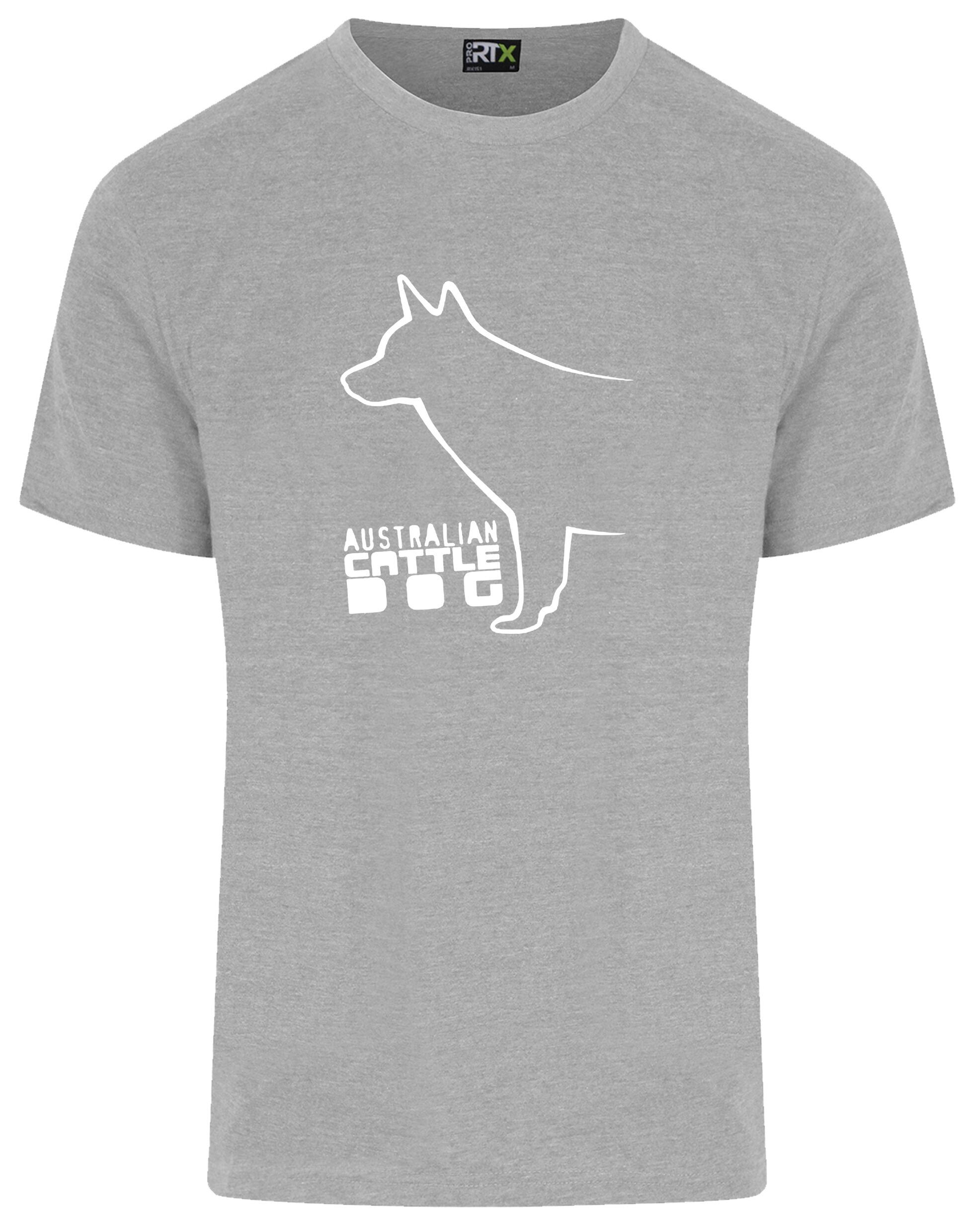 Unisex Australian Cattle Dog Roundneck T-Shirt Heather Grey (White)