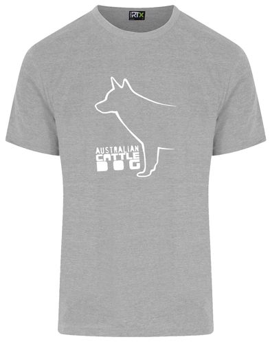 Unisex Australian Cattle Dog Roundneck T-Shirt Heather Grey (White)