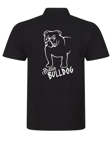 Unisex British Bulldog Polo Shirt Black (White)