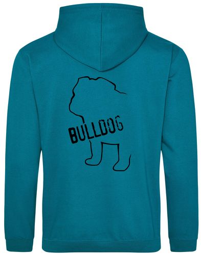 Unisex Bulldog (Body Design) Pullover Hoodie Jade (Black)