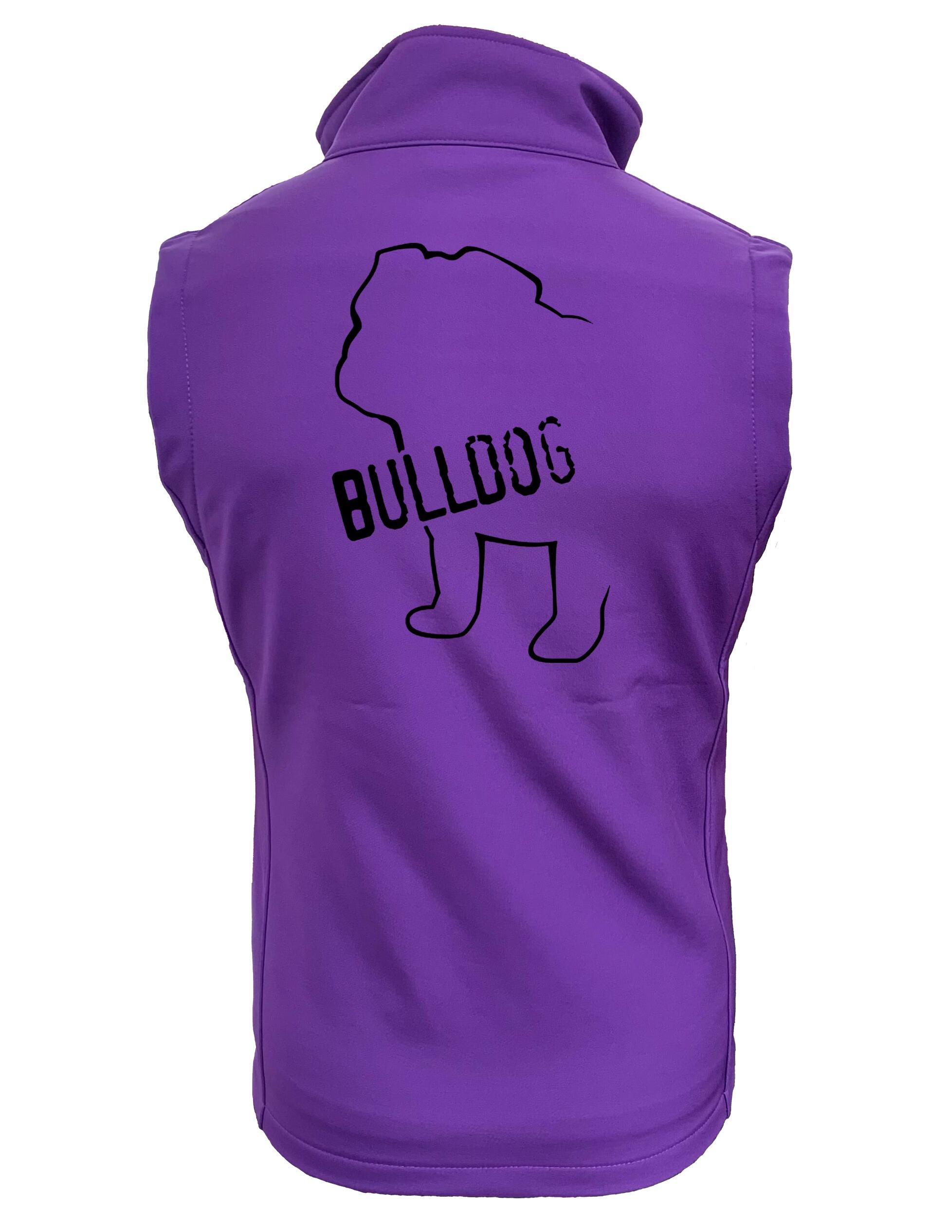 Unisex Bulldog (Body Design) Softshell Gilet Purple (Black)