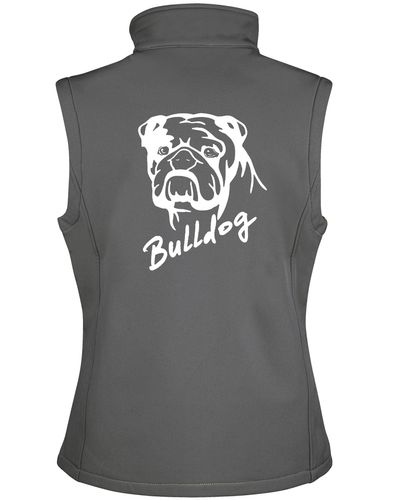 Unisex Bulldog (Head Design) Softshell Jacket Charcoal (White)