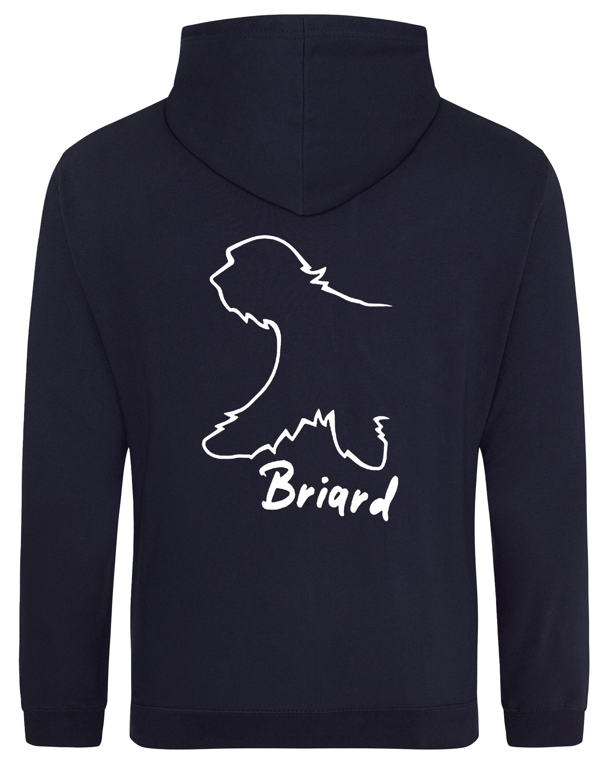 Unisex Briard Pullover Hoodie French Navy (White)