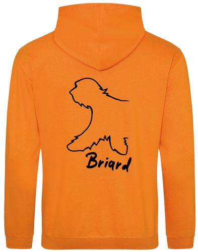 Unisex Briard Pullover Hoodie Orange Crush (Black)