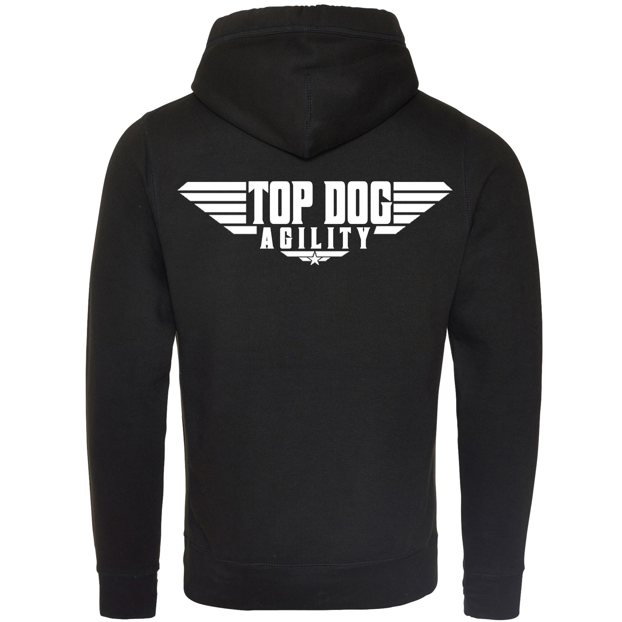 Black Cross Neck Hoodies with "Top Dog Agility" White Print - Agility Lifestyle Collection