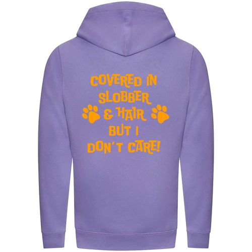 Digital Lavender Cross Neck Hoodies with "Covered In Slobber" Orange Print - Agility Lifestyle Collection