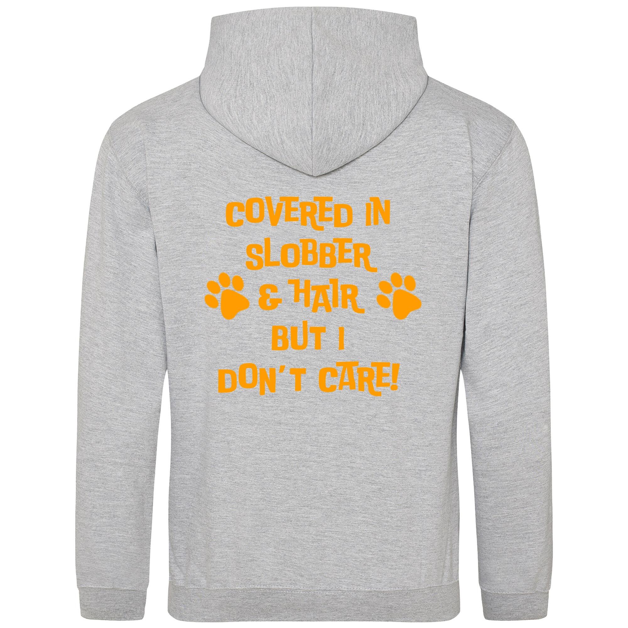 Heather Grey Pullover Hoodies with "Covered in Slobber" Orange Print - Agility Lifestyle Collection