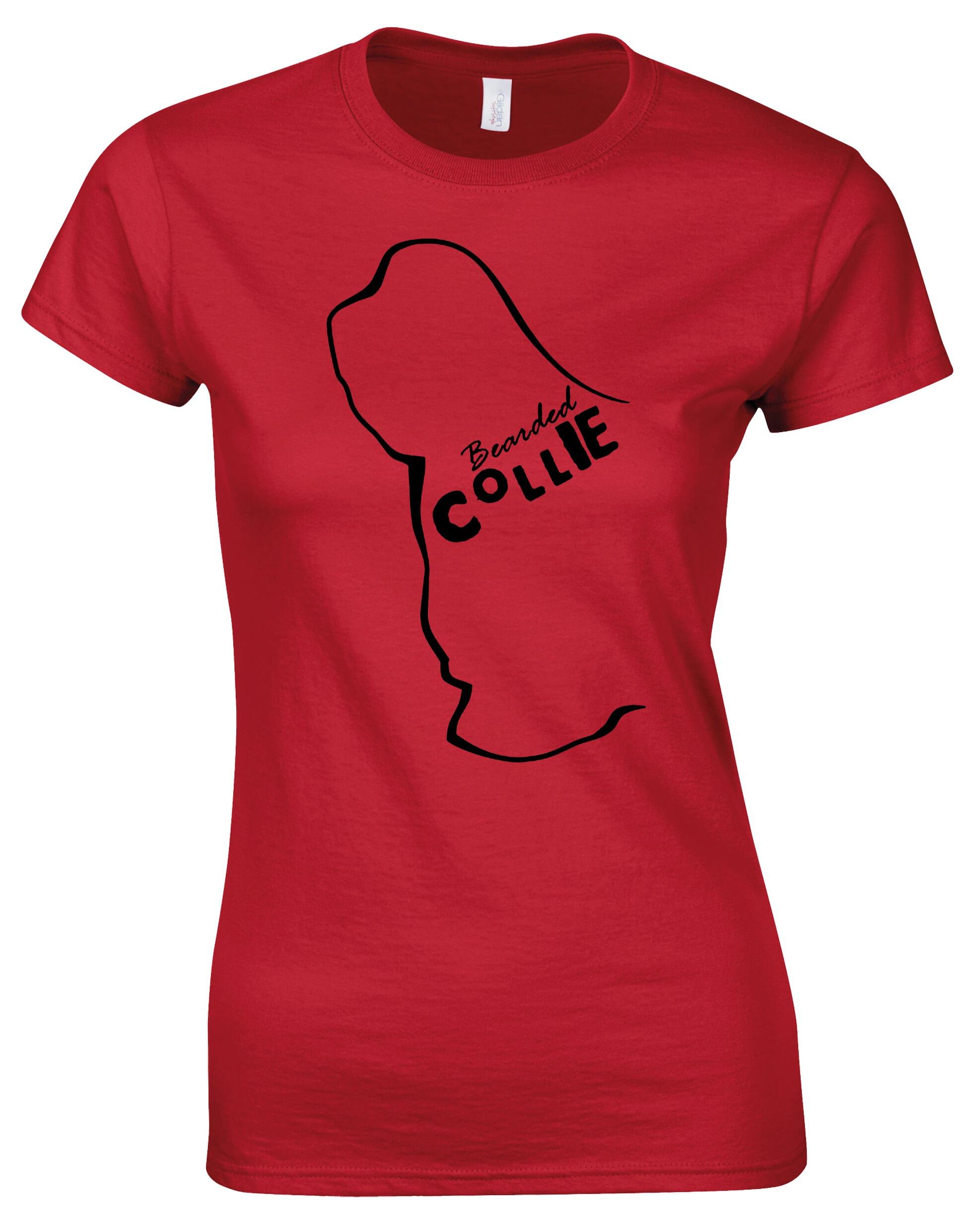 Female Roundneck T-shirt with Bearded Collie Dog Breed Design – Style for Every Dog Lover