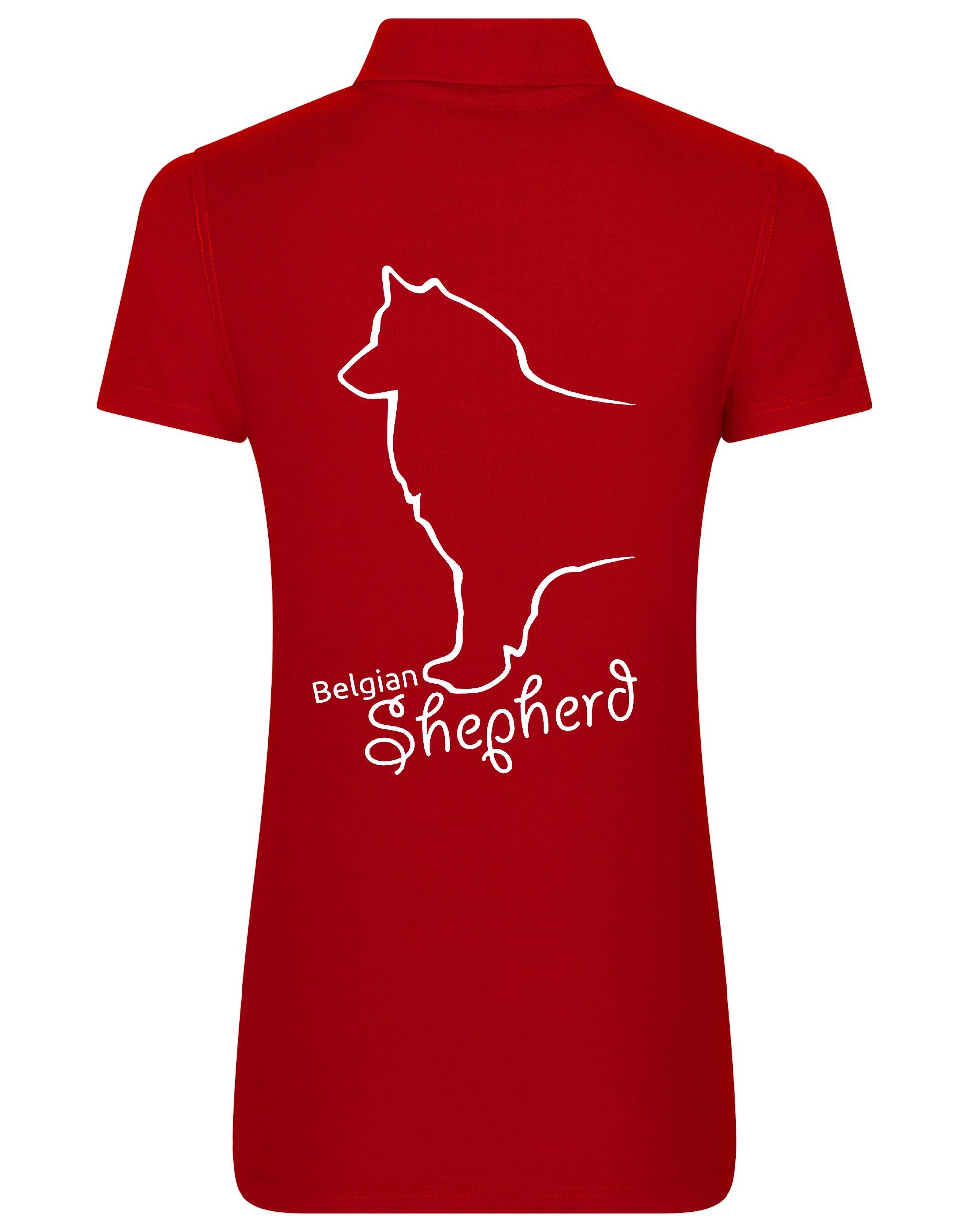 Women’s Cotton Polo with Belgian Shepherd Dog Breed Design – A Must-Have for Belgian Shepherd Enthusiasts