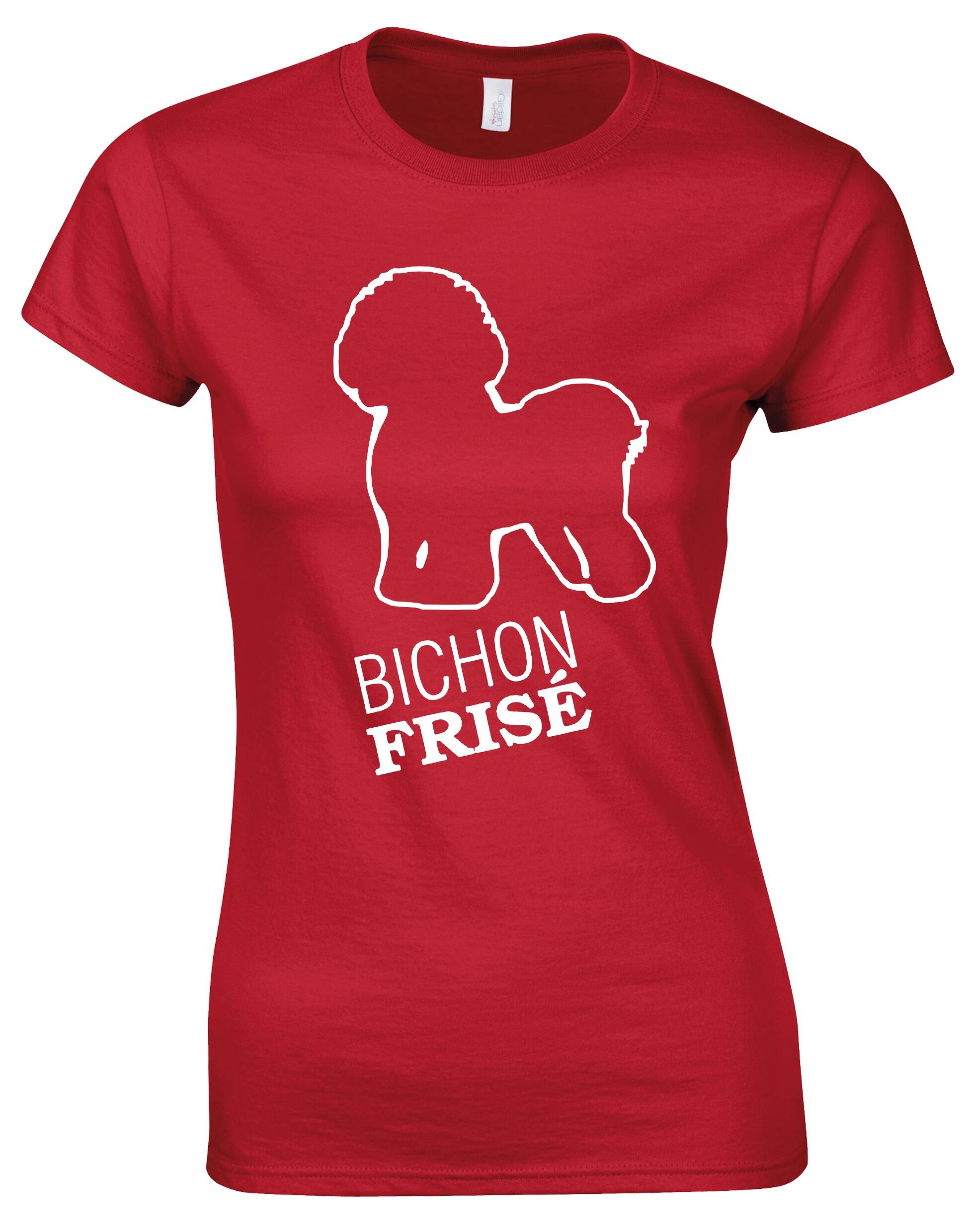 Female Roundneck T-shirt with Bichon Frise Dog Breed Design – Style for Every Dog Lover