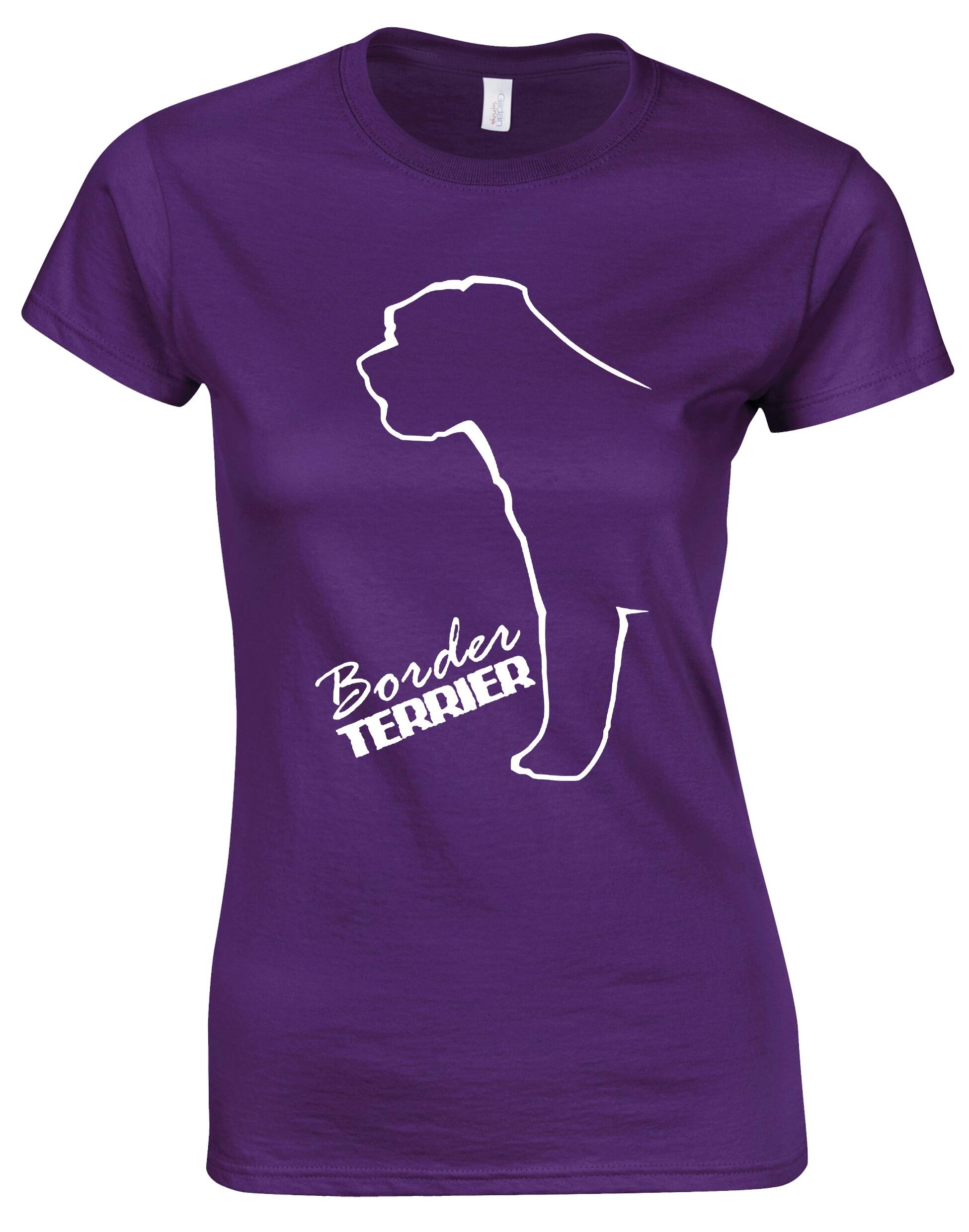 Female Roundneck T-shirt with Border Terrier Dog Breed Design – Style for Every Dog Lover