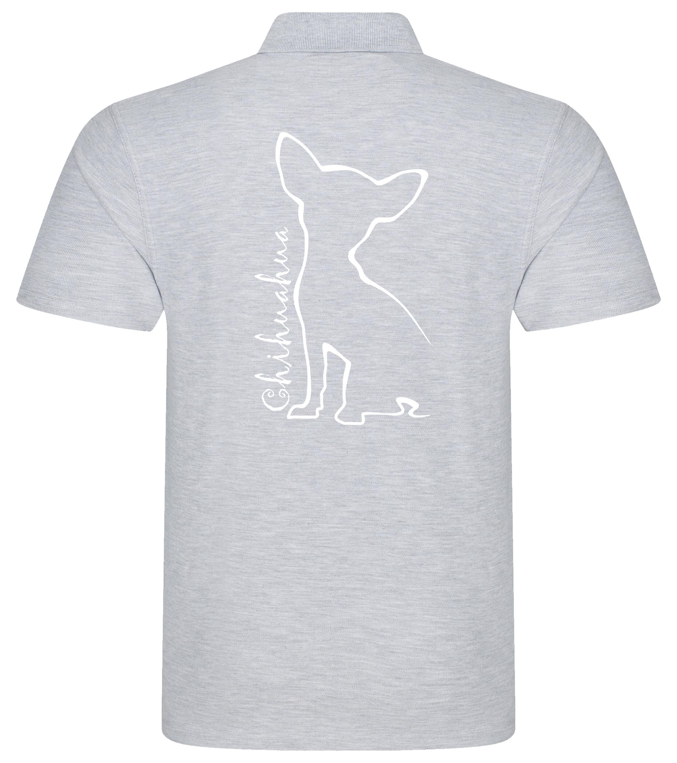 Unisex Cotton Polo with Chihuahua Outline Design – Comfort and Style for Every Chihuahua Enthusiast