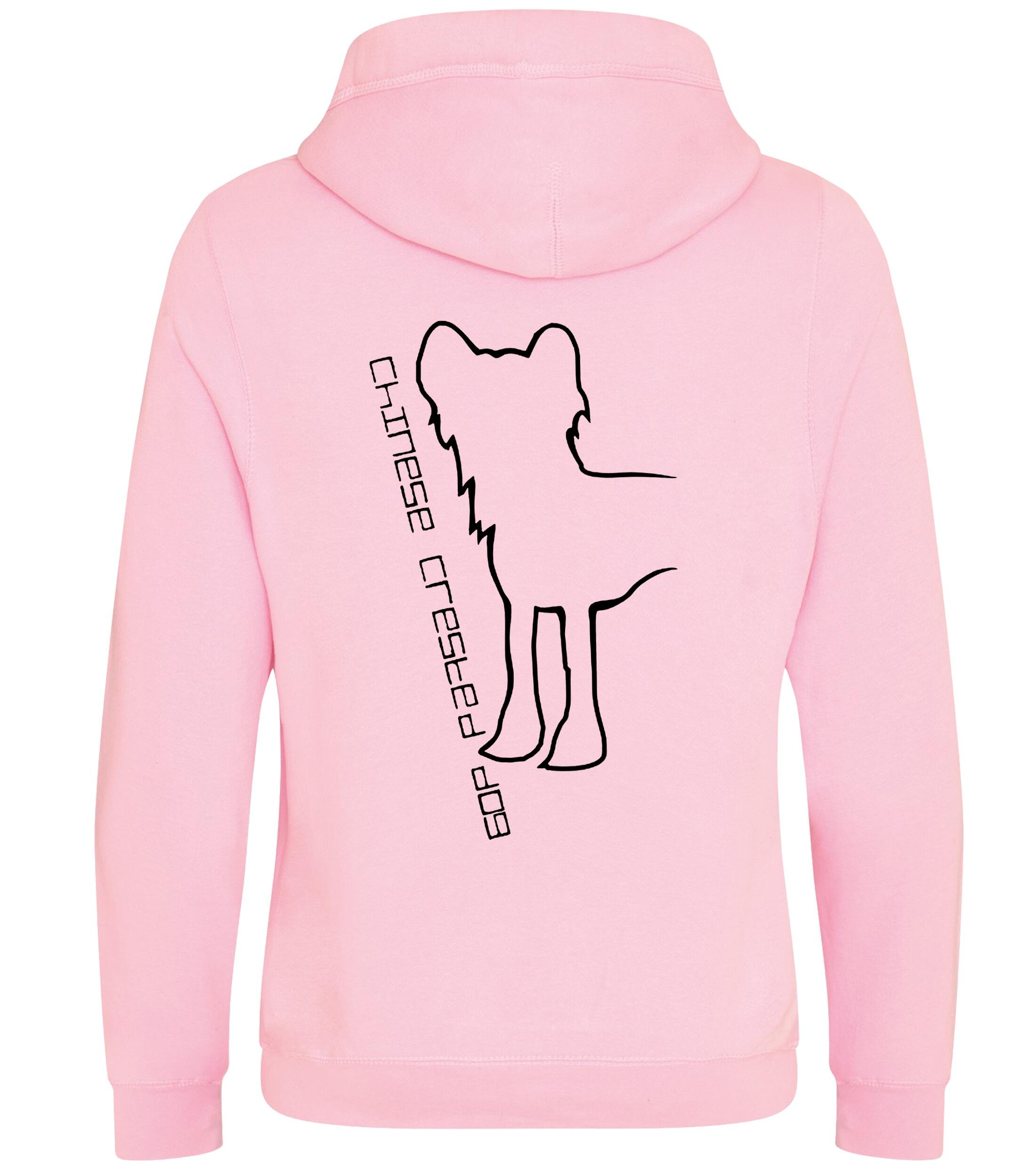 Unisex Crossneck Pullover Hoodie with Chinese Crested Dog Breed Design – A Must-Have for Chinese Crested Fans