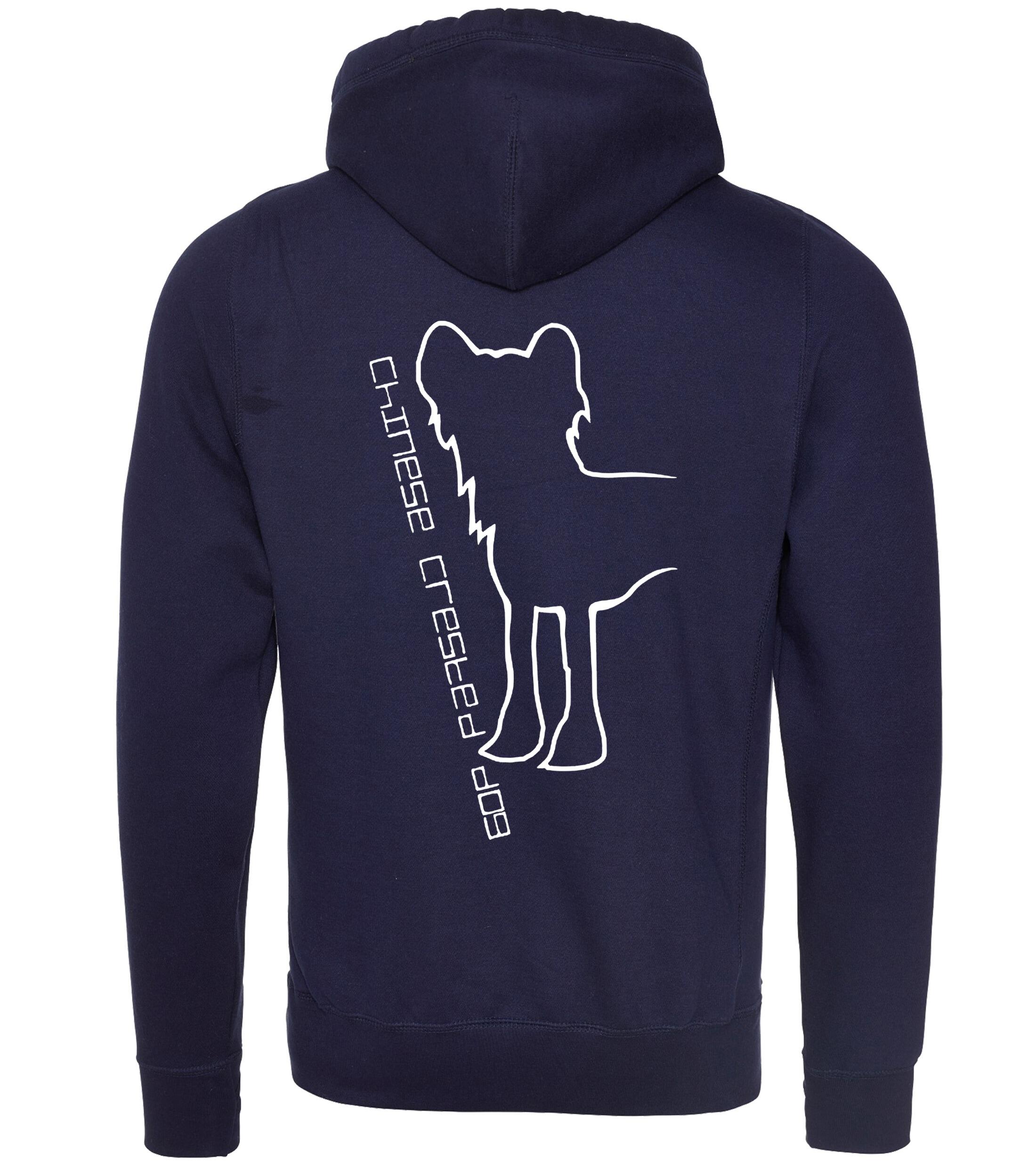 Unisex Crossneck Pullover Hoodie with Chinese Crested Dog Breed Design – A Must-Have for Chinese Crested Fans