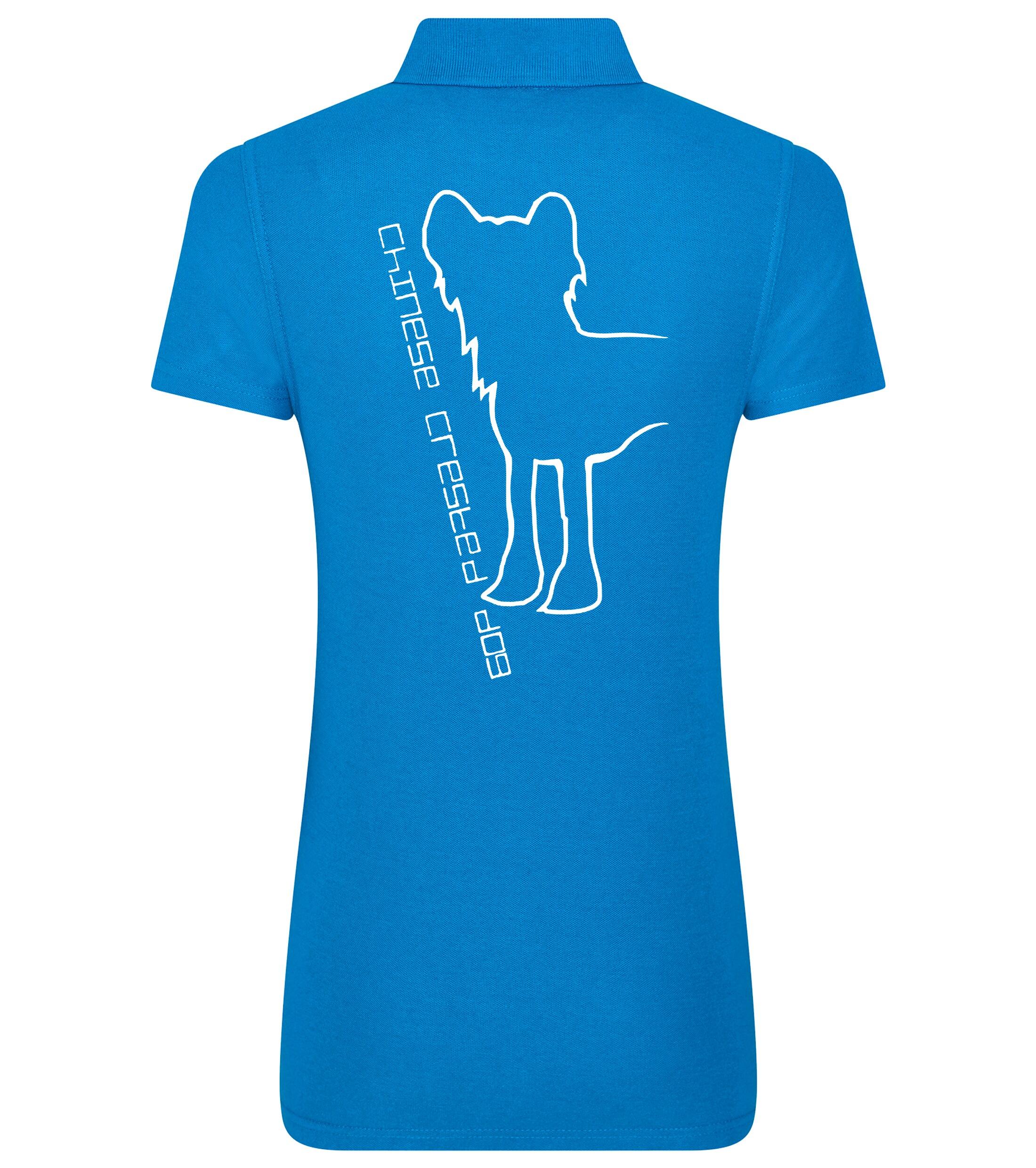 Women’s Cotton Polo with Chinese Crested Dog Breed Design – Style for Chinese Crested Enthusiasts
