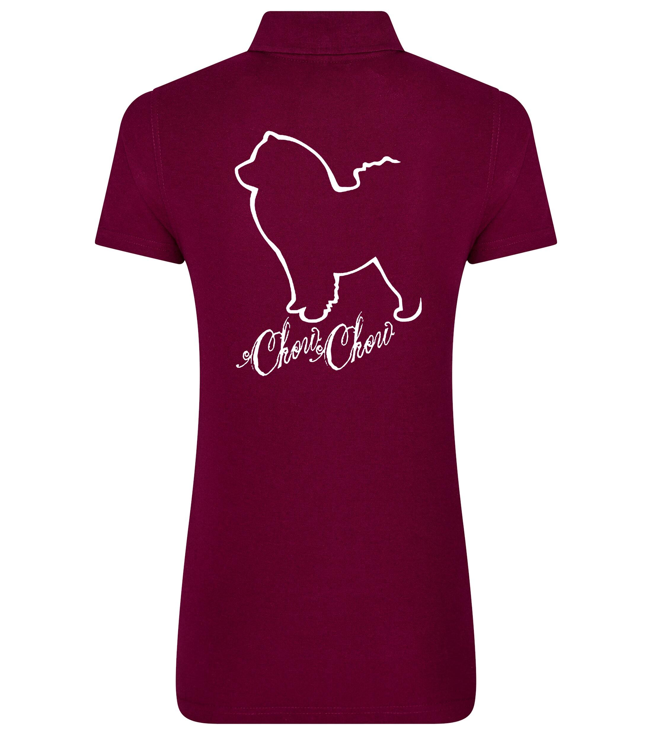 Women’s Cotton Polo with Chow Chow Dog Breed Design – Stylish Comfort for Every Chow Chow Enthusiast
