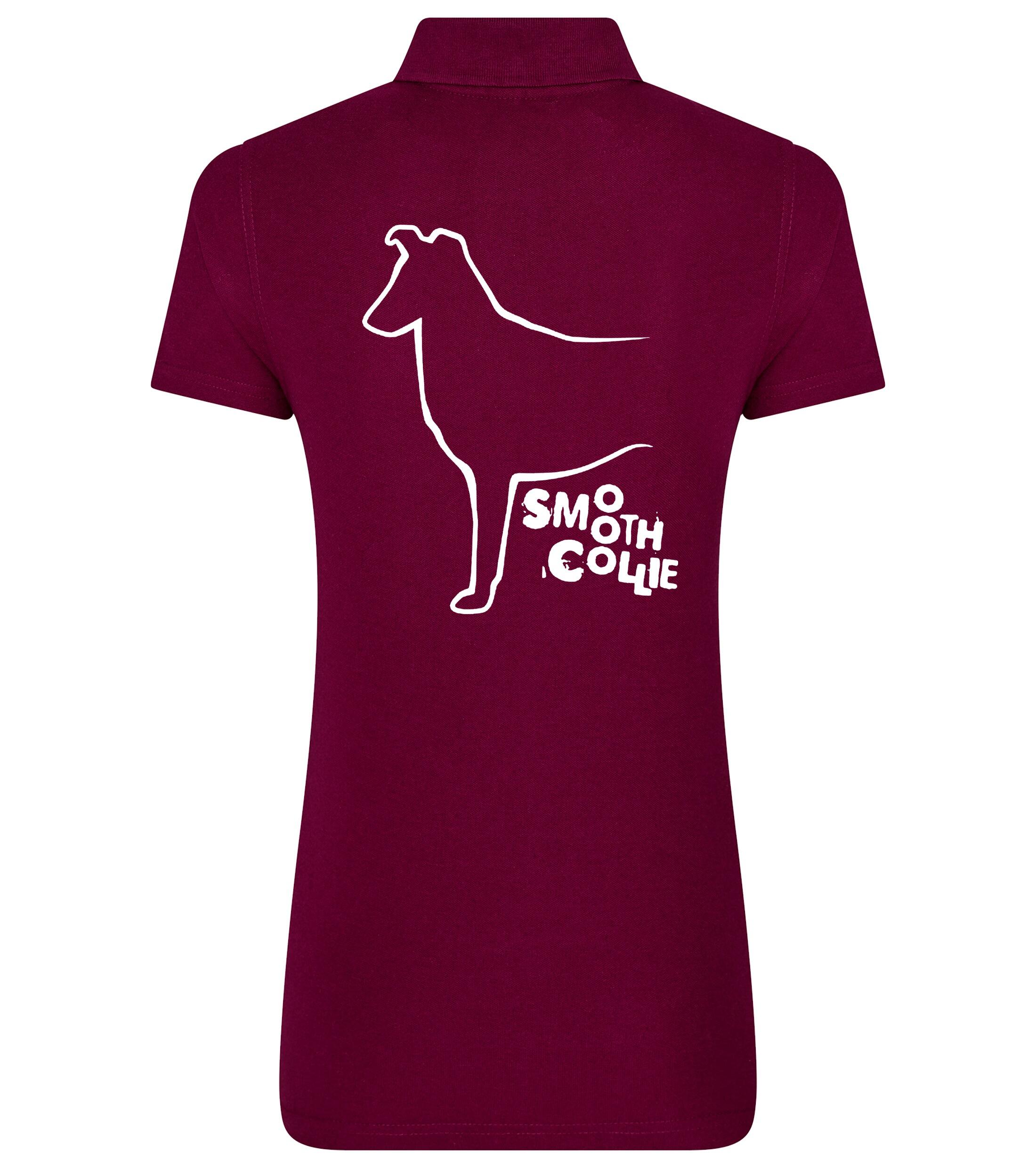 Women’s Cotton Polo with Collie (Smooth) Dog Breed Design – Stylish for Every Collie Enthusiast