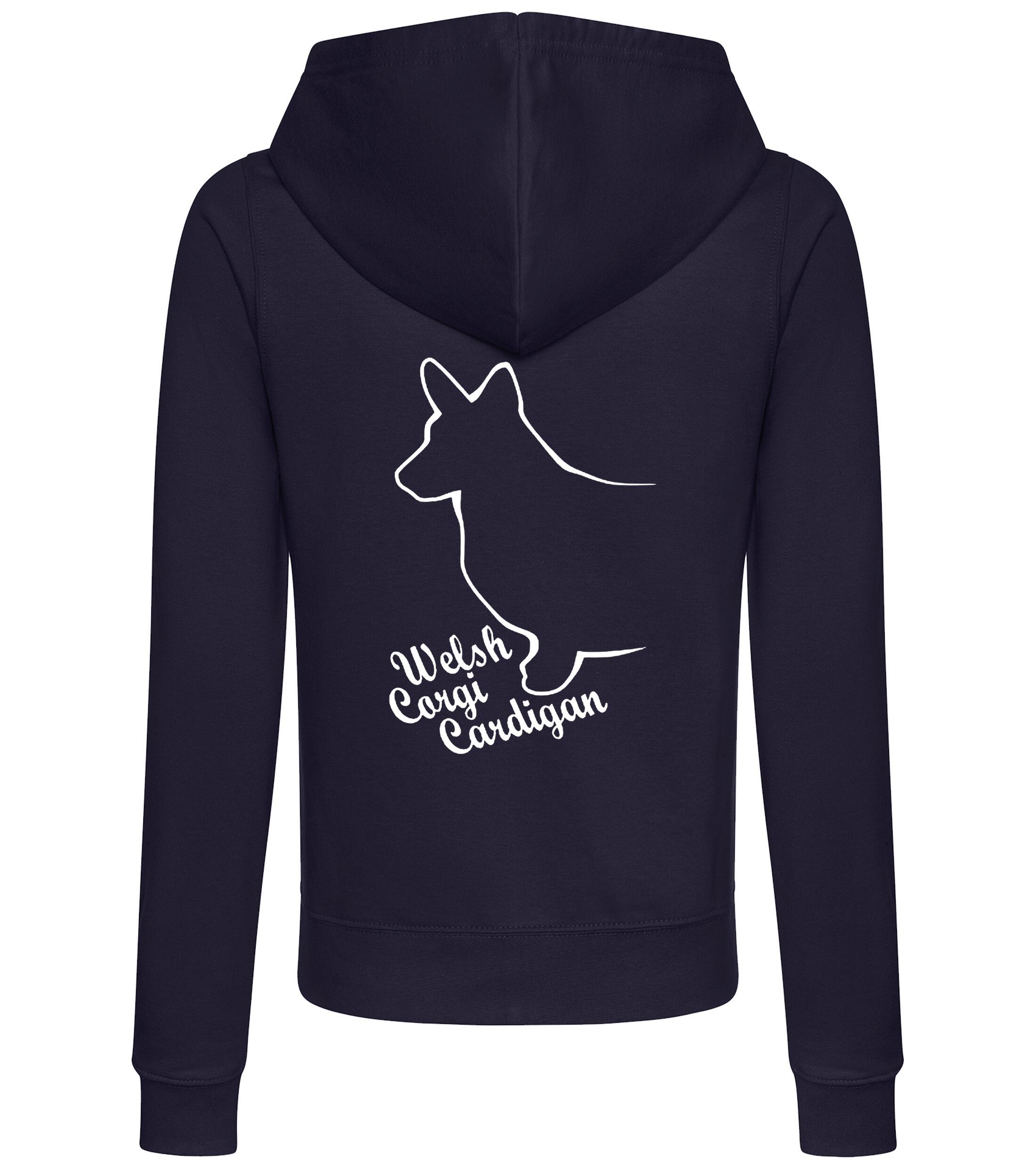 Corgi Cardigan (Welsh) Dog Breed Women’s Zipped Hoodie – Cozy & Perfect for Corgi Cardigan Lovers