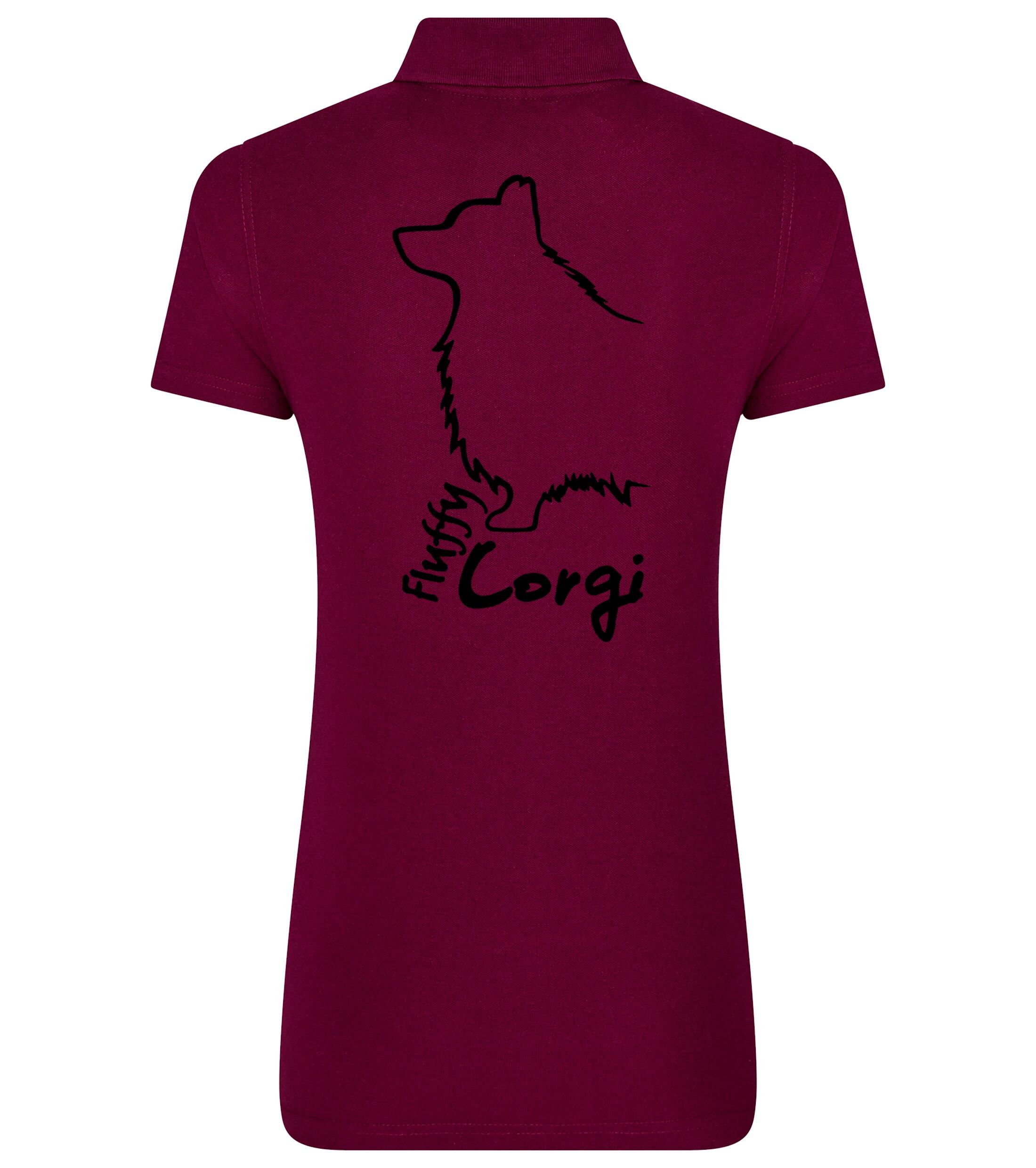 Women’s Cotton Polo with Corgi Fluffy Dog Breed Design – Chic Comfort for Corgi Fluffy Fans