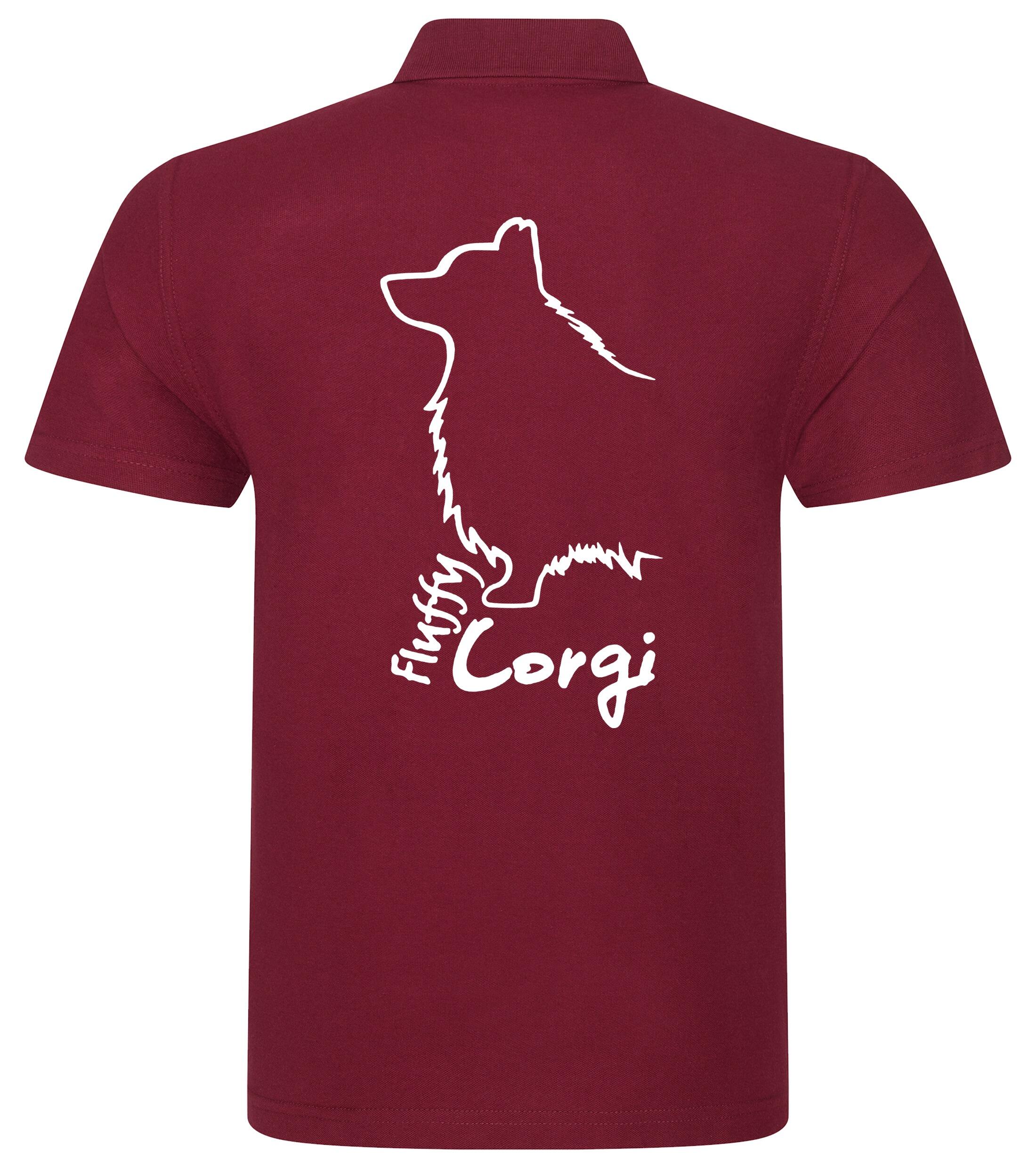 Unisex Cotton Polo with Corgi Fluffy Dog Breed Design – Timeless Style for Corgi Lovers