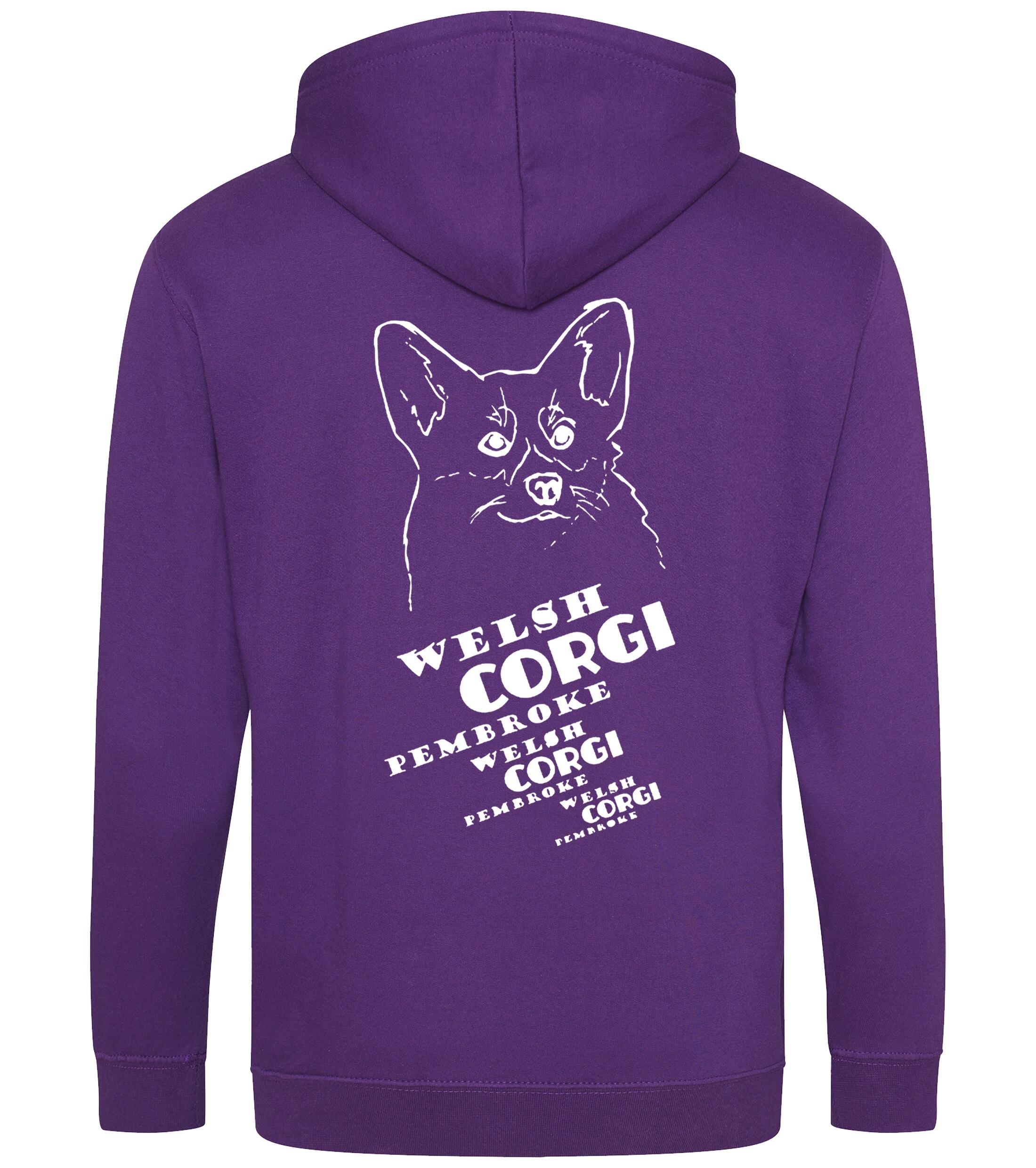 Corgi Pembroke (Face) Dog Breed Design Zipped Hoodie – Comfort, Style, and Corgi Pride