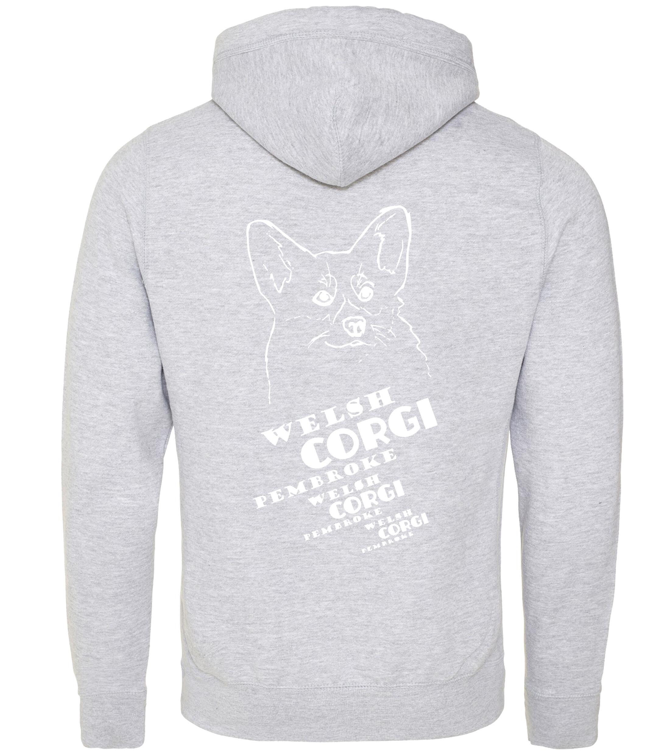 Unisex Crossneck Pullover Hoodie with Corgi Pembroke (Face) Dog Breed Design