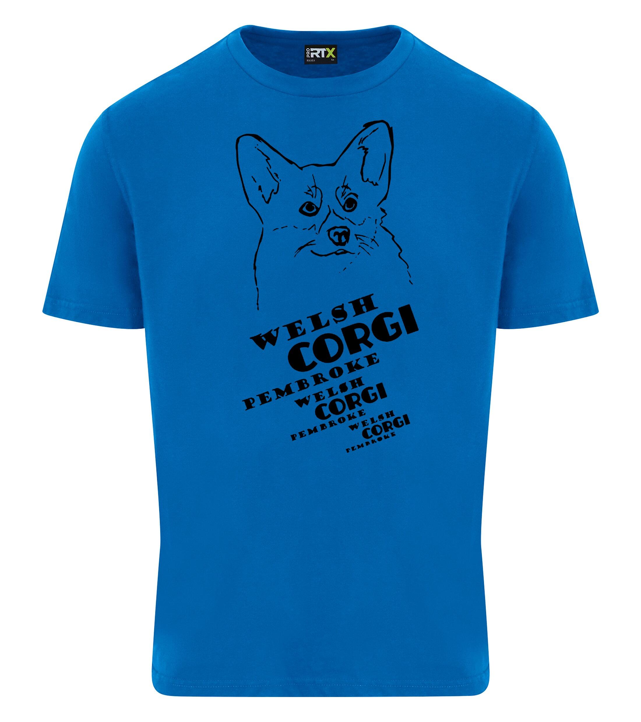 Unisex Roundneck T-shirt with Corgi Pembroke (Face) Dog Breed Design – Perfect for Corgi Lovers