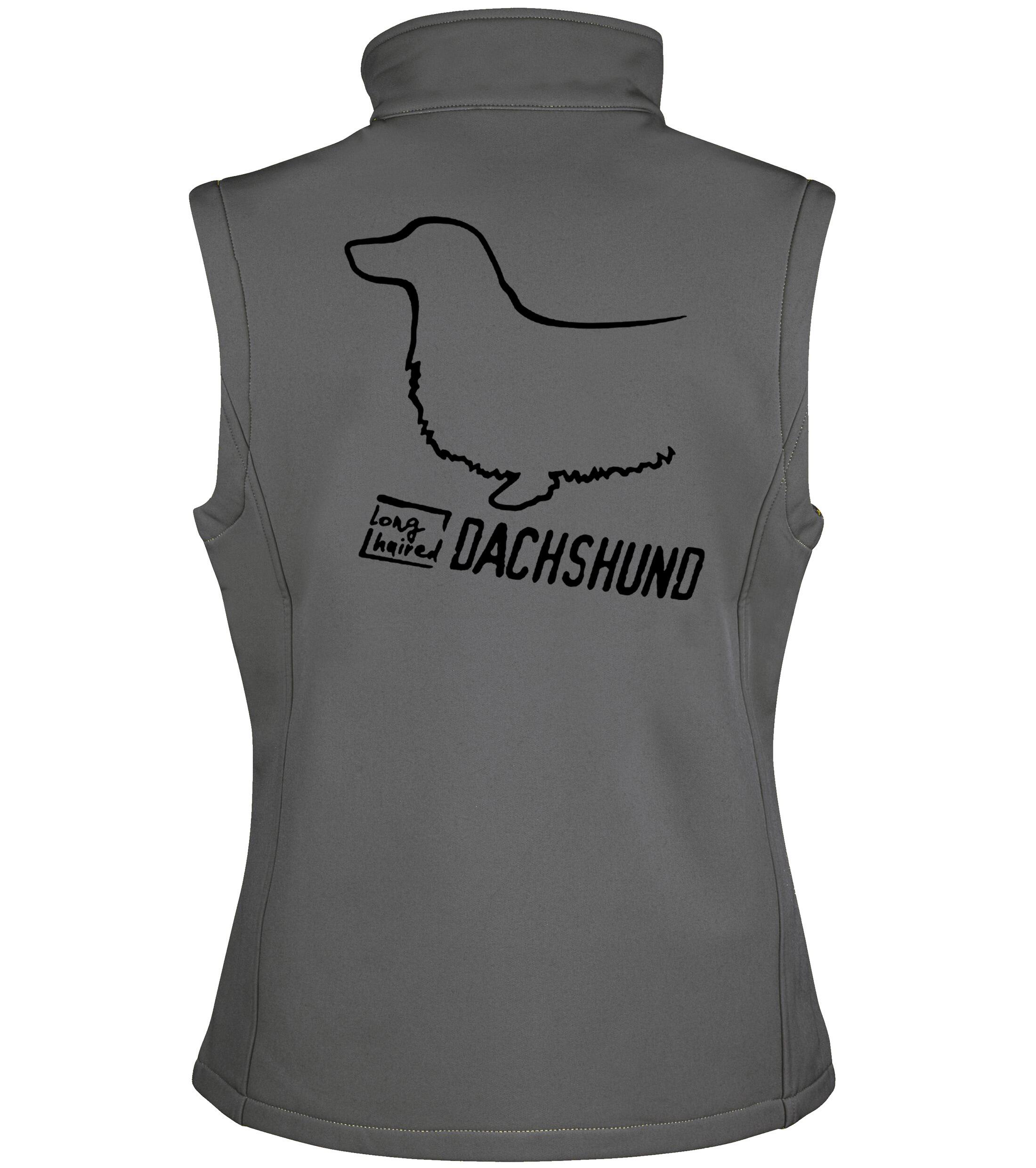 Women’s Softshell Gilet with Dachshund (Longhaired) Design – Stylish & Functional for Dachshund Lovers