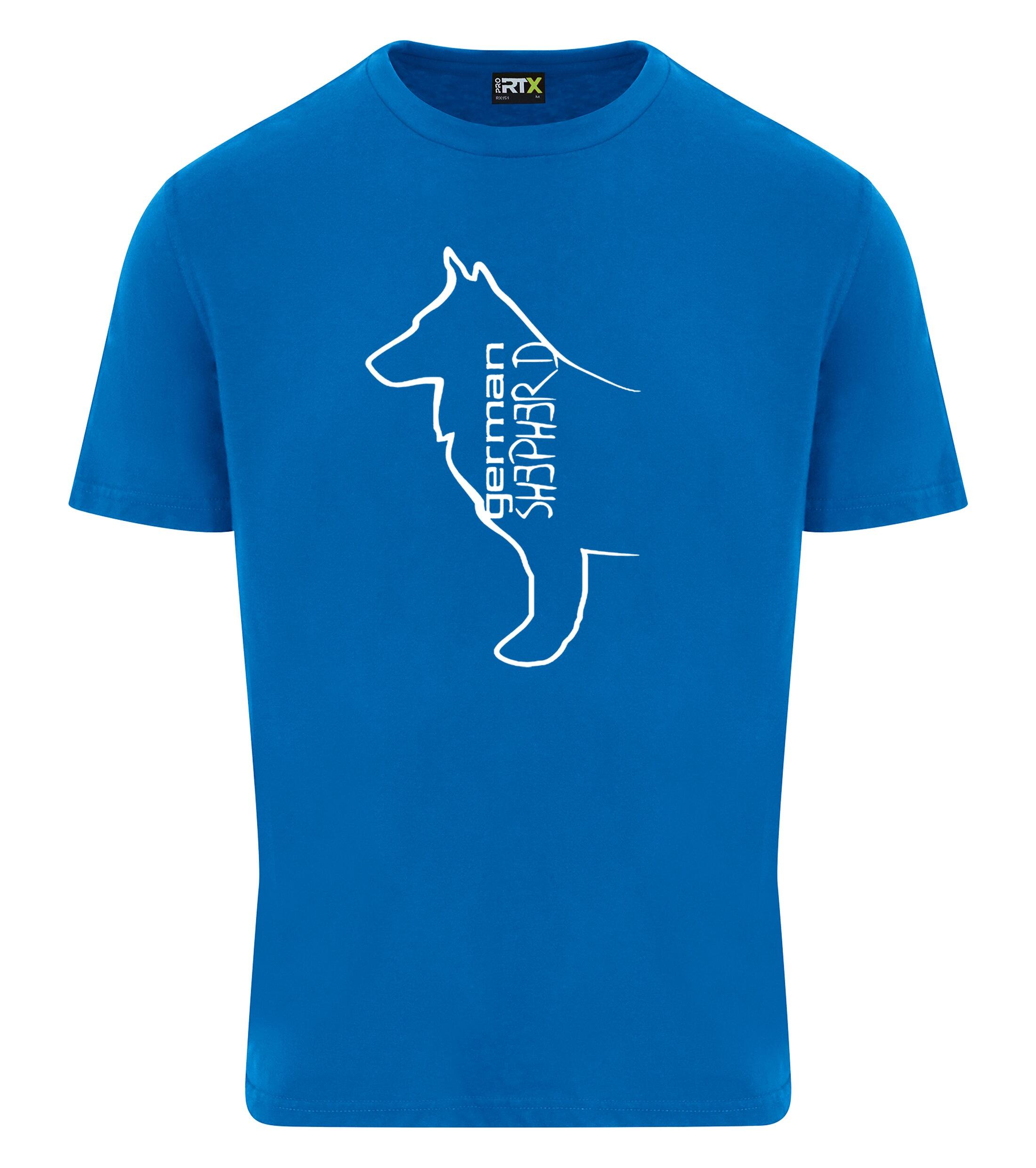 German Shepherd Outline Unisex Roundneck T-shirt – Style for Every Shepherd Enthusiast