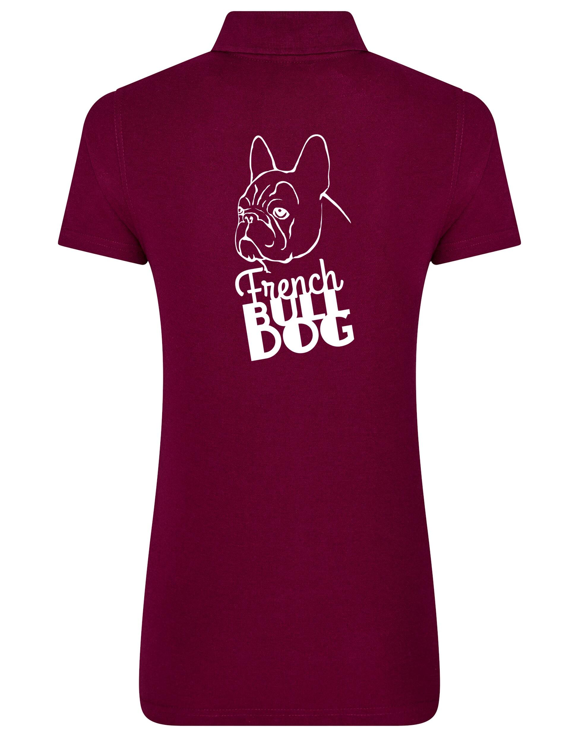 Women’s Cotton Polo with French Bulldog (Head) Design – Chic Style for Frenchie Fans