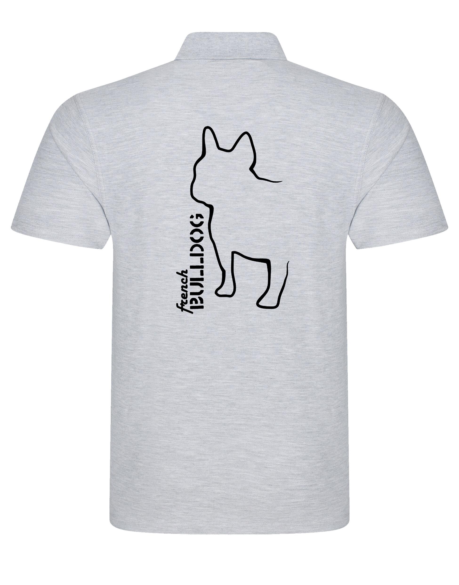 Unisex Cotton Polo with French Bulldog (Outline) Design – Timeless Comfort for Frenchie Enthusiasts