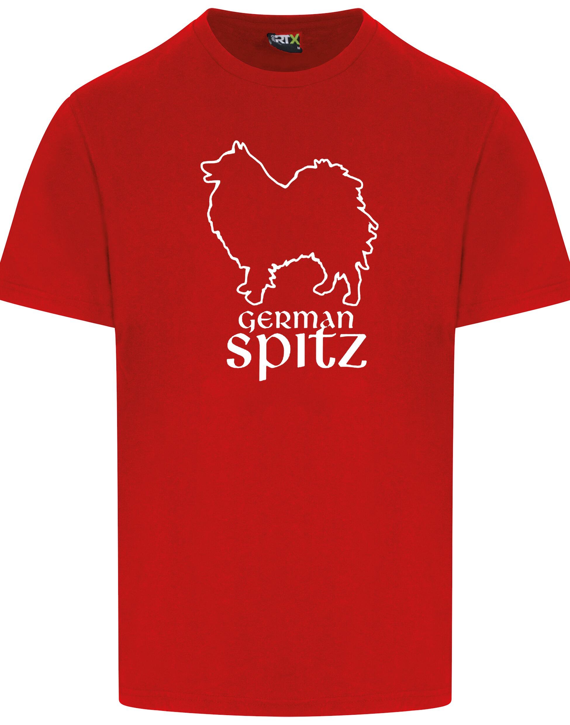 German Spitz Unisex Roundneck T-shirt featuring a vibrant dog breed design, crafted from breathable cotton with a relaxed unisex fit, perfect for dog lovers and German Spitz enthusiasts.