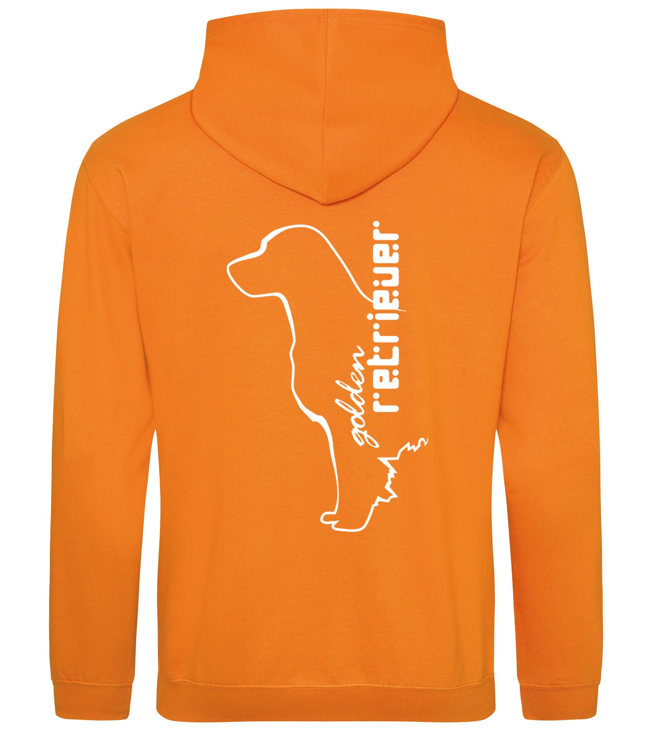 Pullover hoodie featuring an exclusive Golden Retriever design and paw prints, crafted from heavy-blend fabric with a cozy fleece interior, perfect for dog lovers and outdoor comfort.