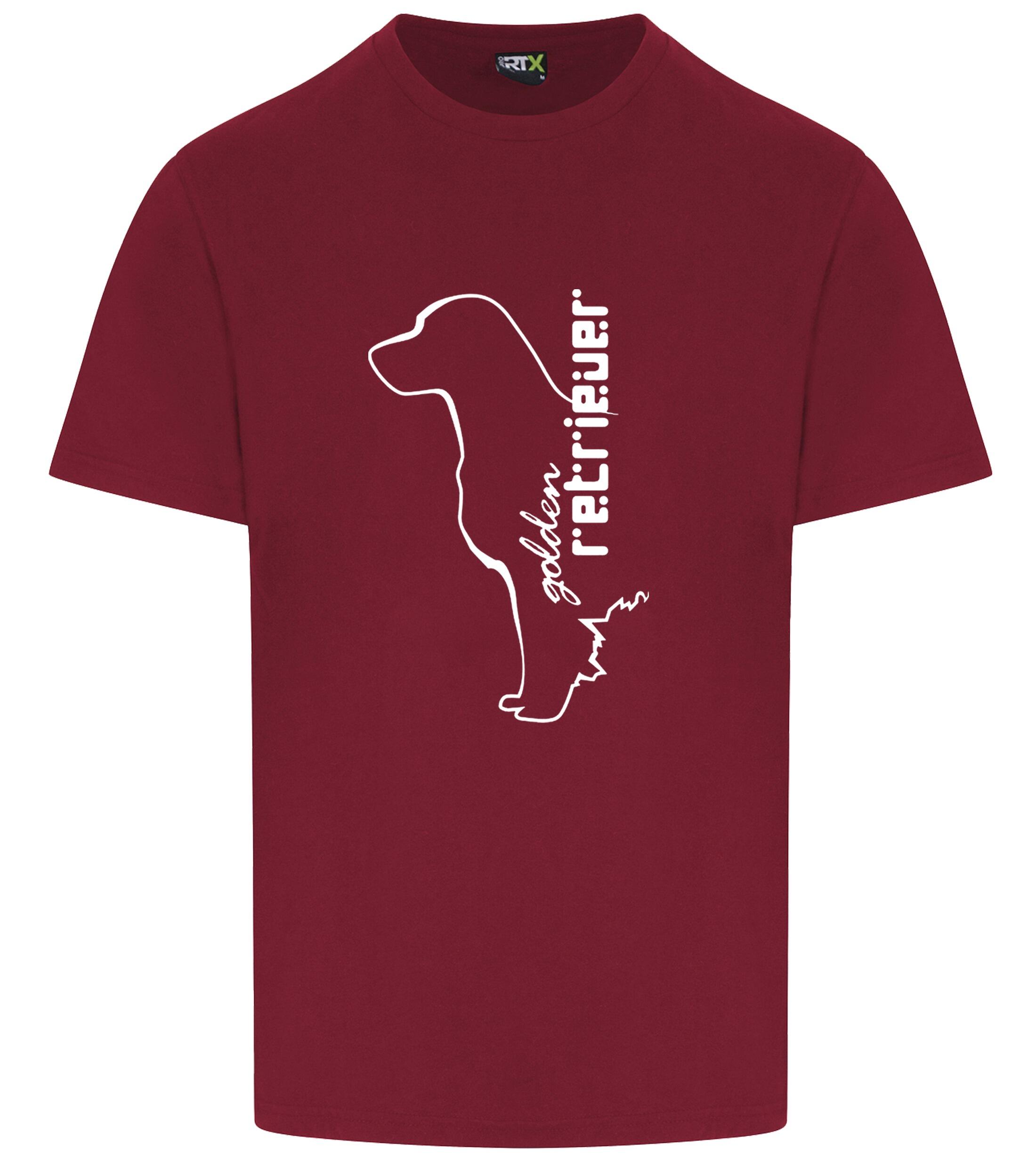 Unisex Roundneck T-shirt with a detailed Golden Retriever graphic, crafted from soft cotton for breathable comfort and featuring a relaxed, versatile fit suitable for all genders.