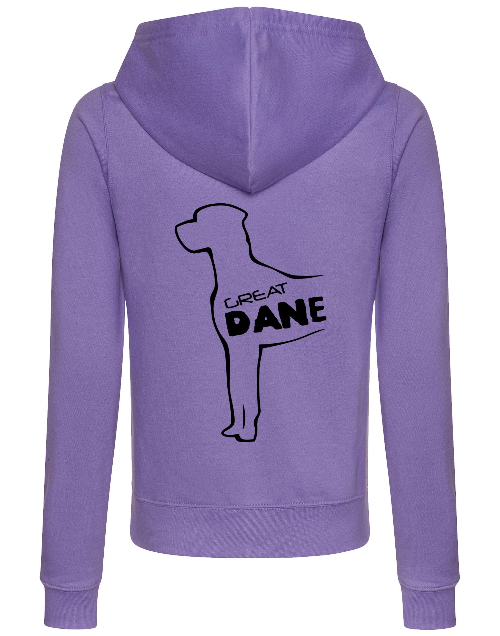 Women’s zipped hoodie featuring exclusive Great Dane artwork, crafted from soft, breathable fabric with a full-zip closure, cozy hood, and functional pockets.