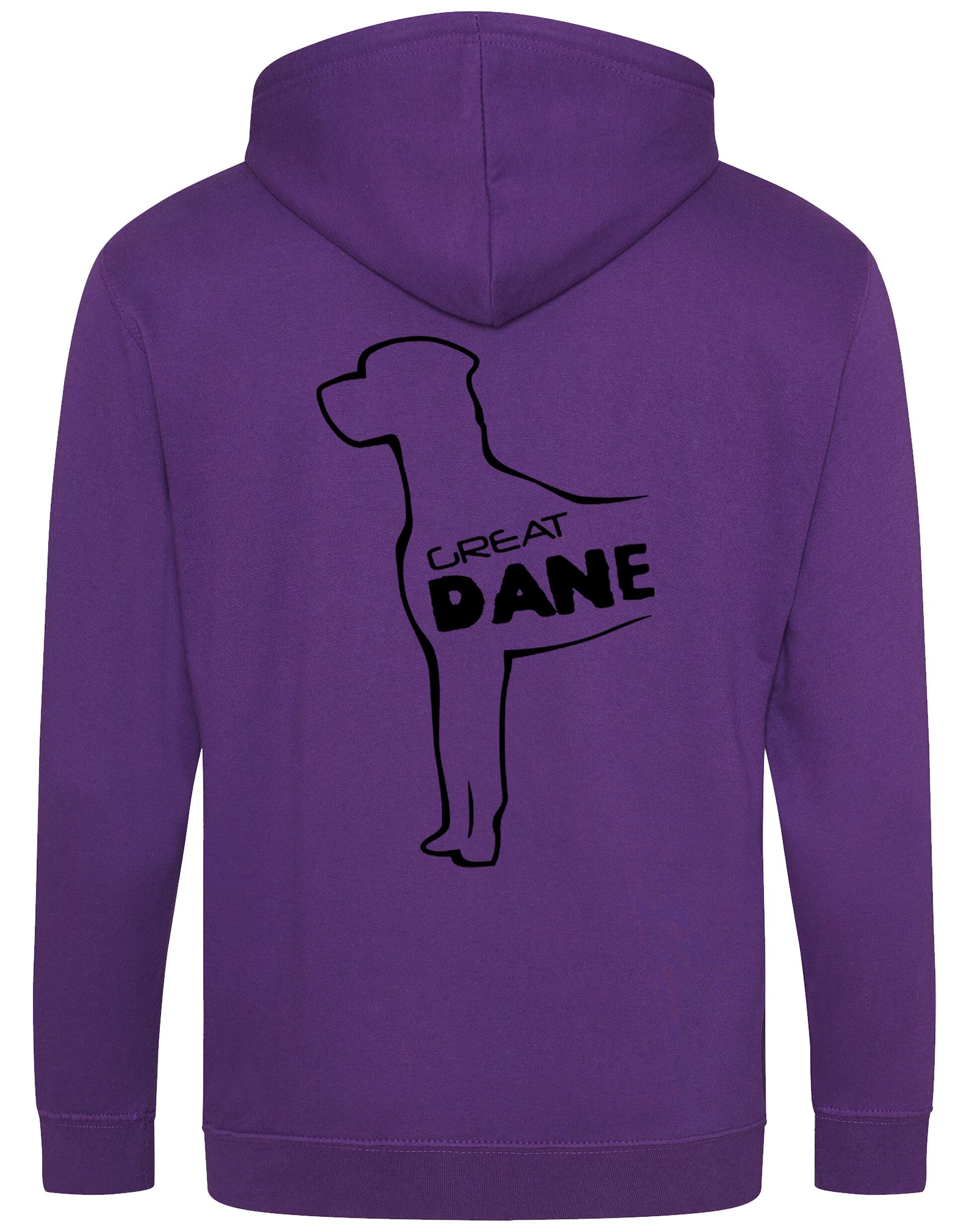 Zipped hoodie featuring exclusive Great Dane artwork, crafted from heavy-blend fabric with a brushed fleece interior, full-zip closure, and spacious front pockets.
