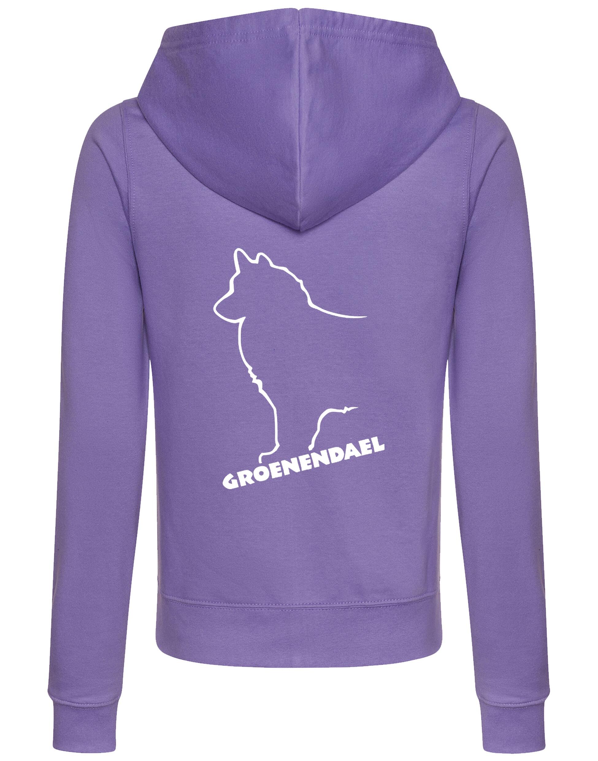 Groenendael Women’s Zipped Hoodie – Cozy fabric, full-zip design, and exclusive Groenendael breed graphic for proud owners.